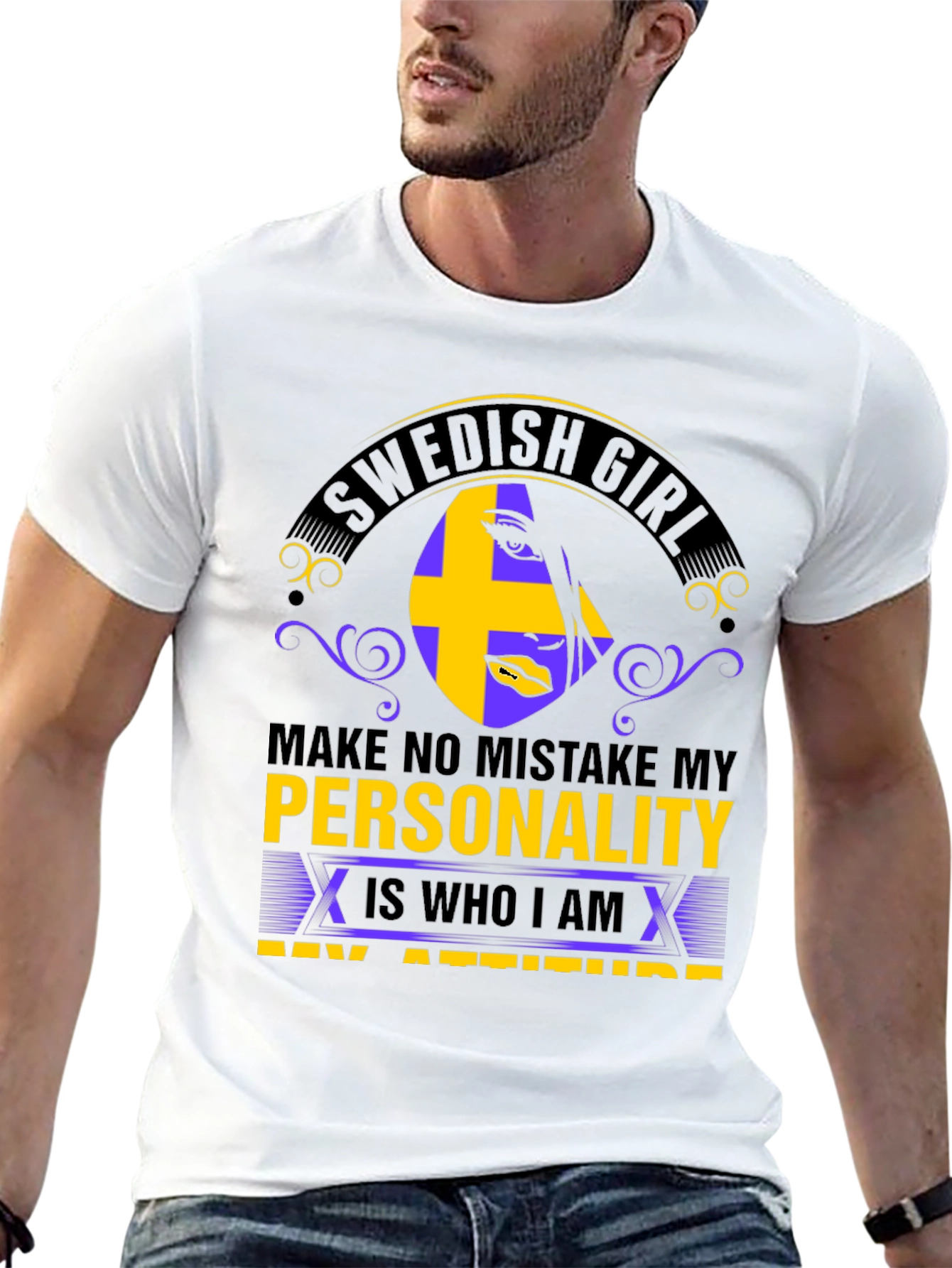 Swedish Girl Personality T-Shirt - Black