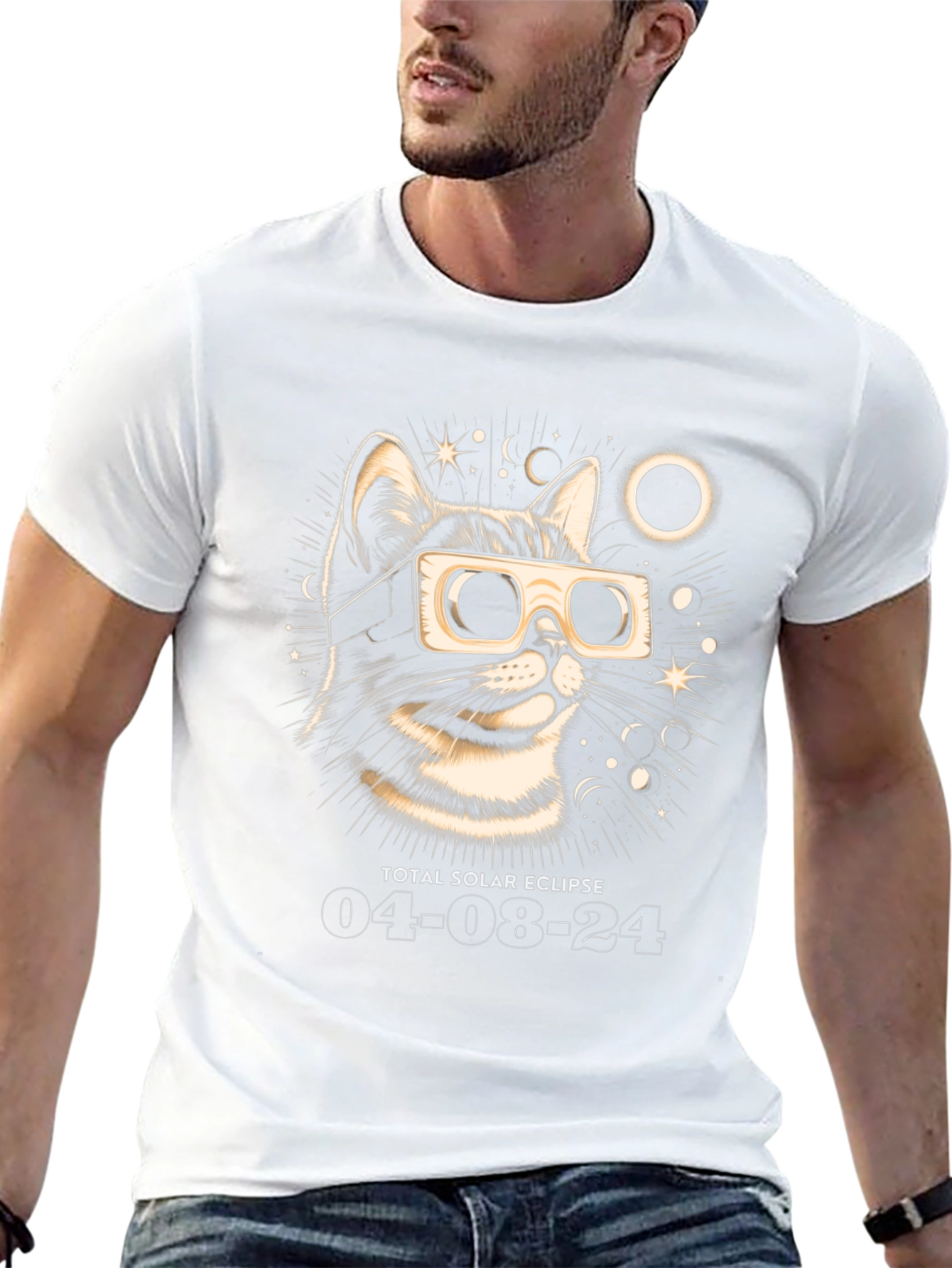 Total Solar Eclipse 2024 Cat T-Shirt