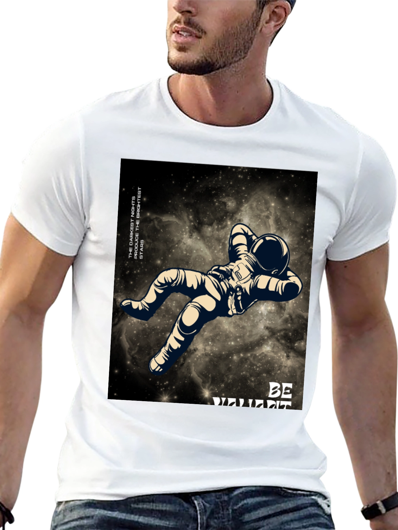 Astronaut Graphic Black T-Shirt - Be Different