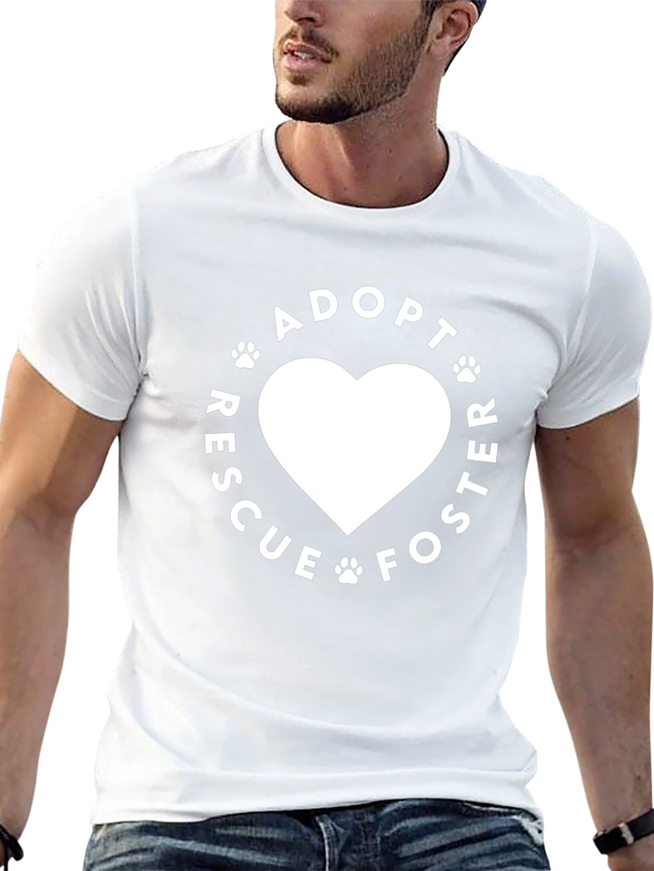 Adopt Rescue Foster Heart Tee - Black