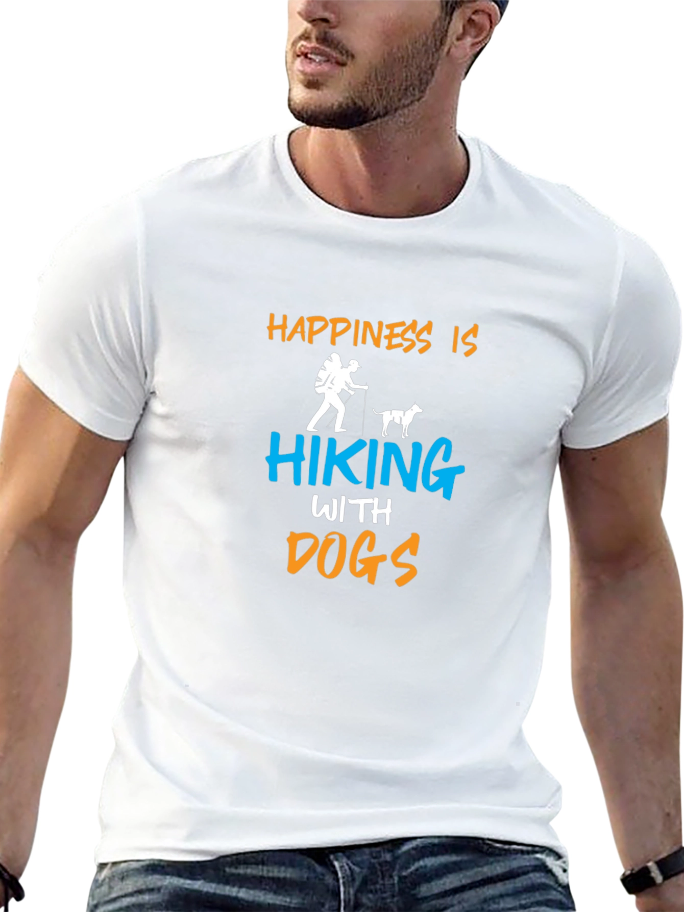 Happiness is Hiking with Dogs T-Shirt