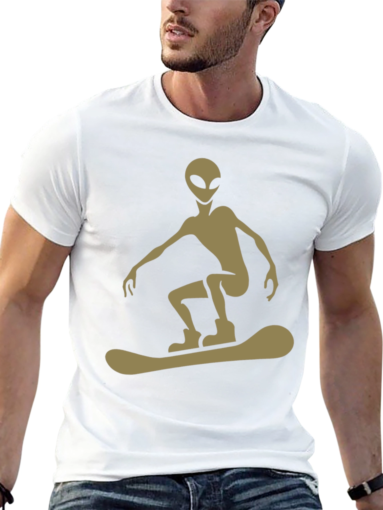 Alien Snowboarder Graphic Tee - Unique Style