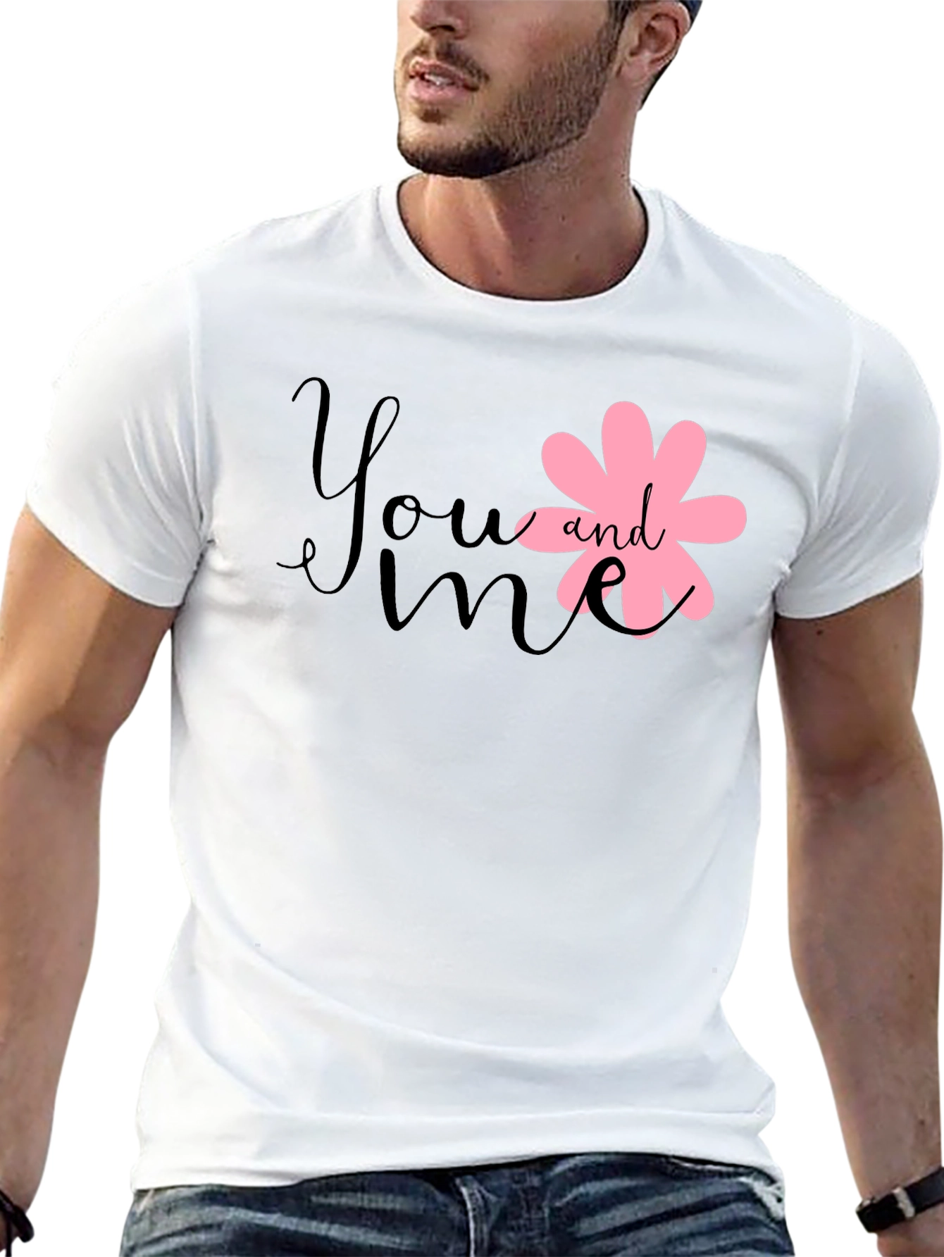 Cute You and Me Graphic Black Tee