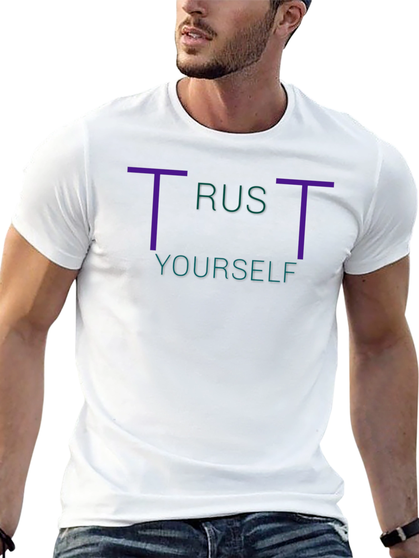 Trust Yourself Graphic Tee - Stylish Black T-Shirt