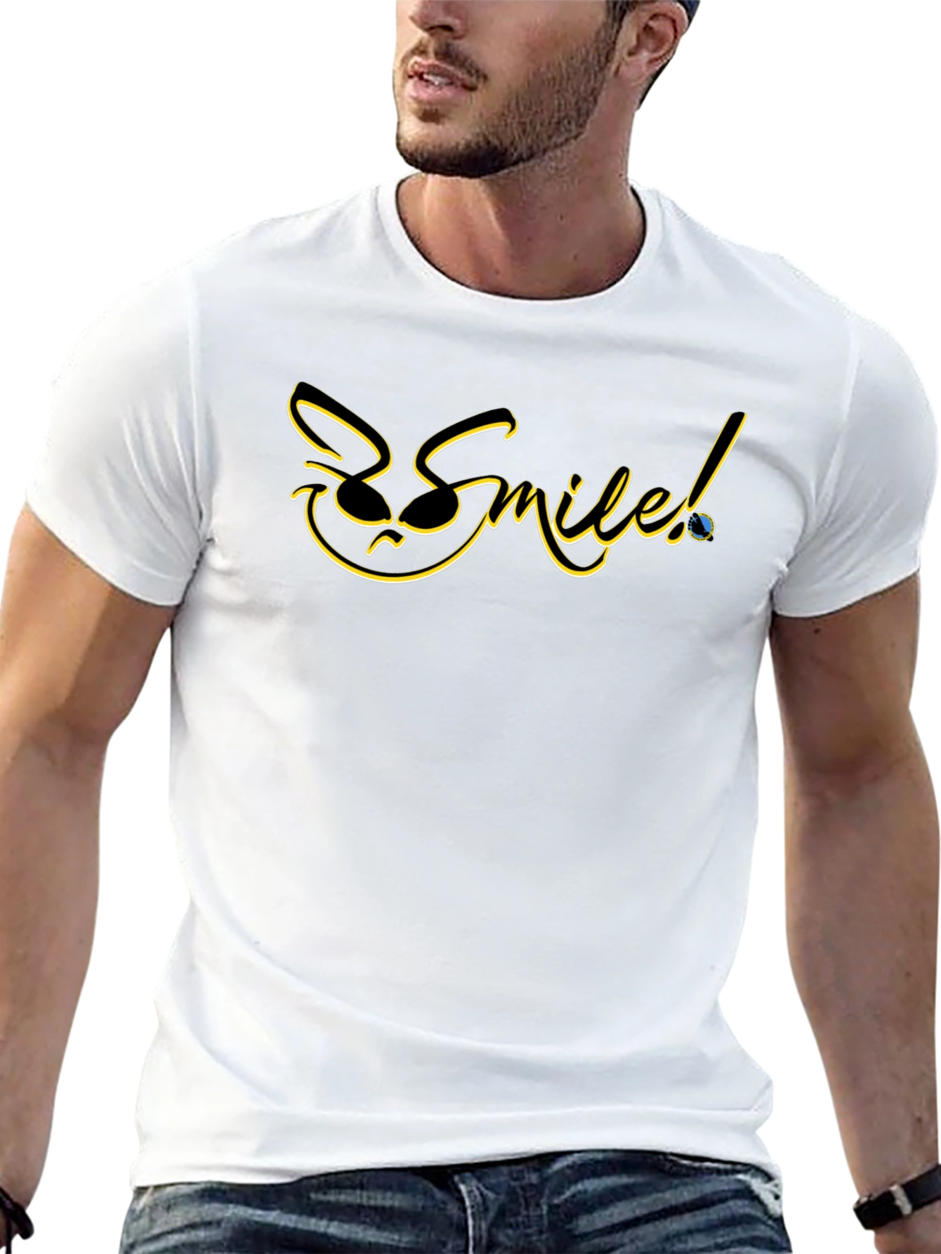 Be Smileed Black Graphic Tee