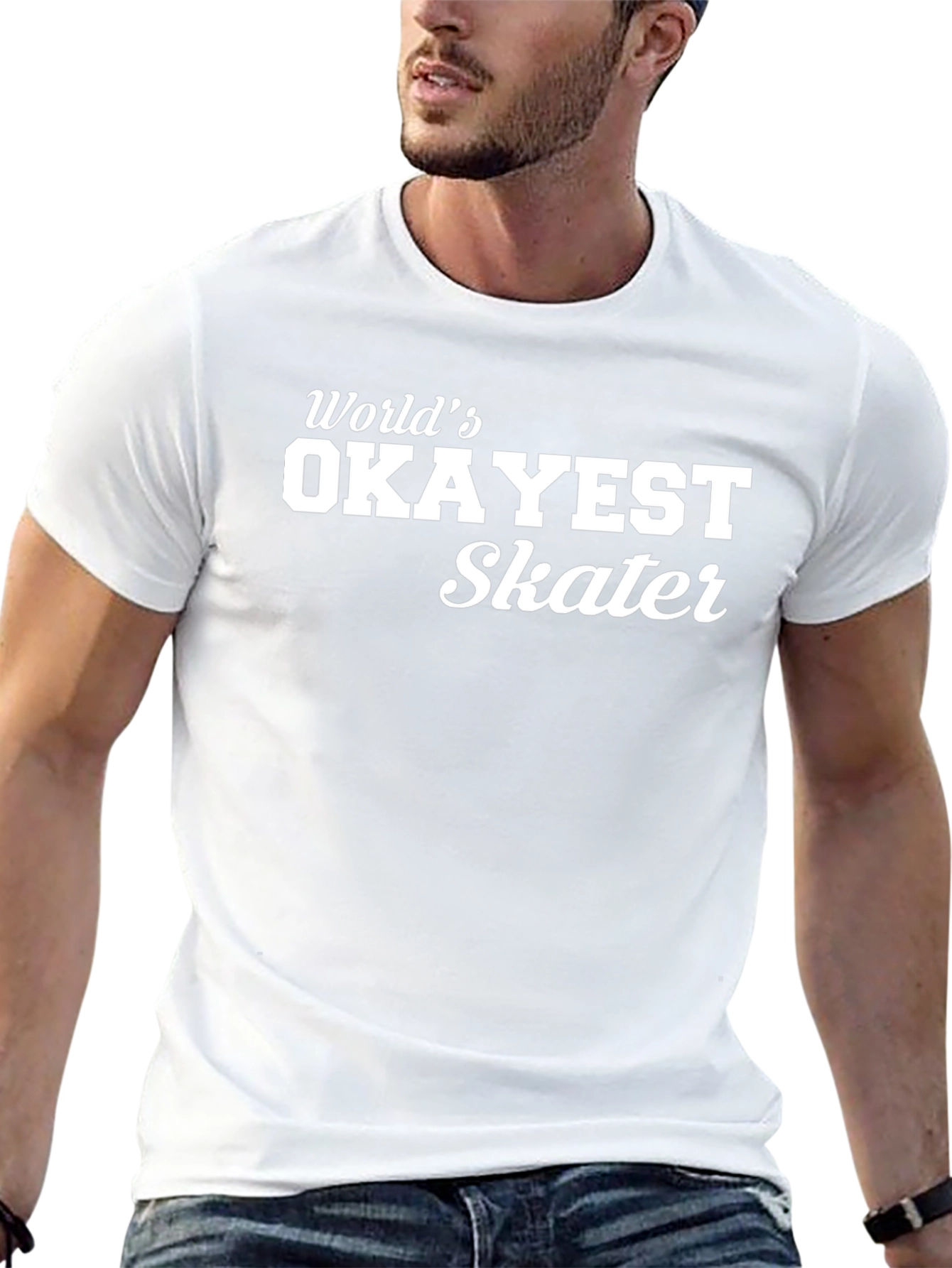 Worlds Okayest Skater Black T-Shirt