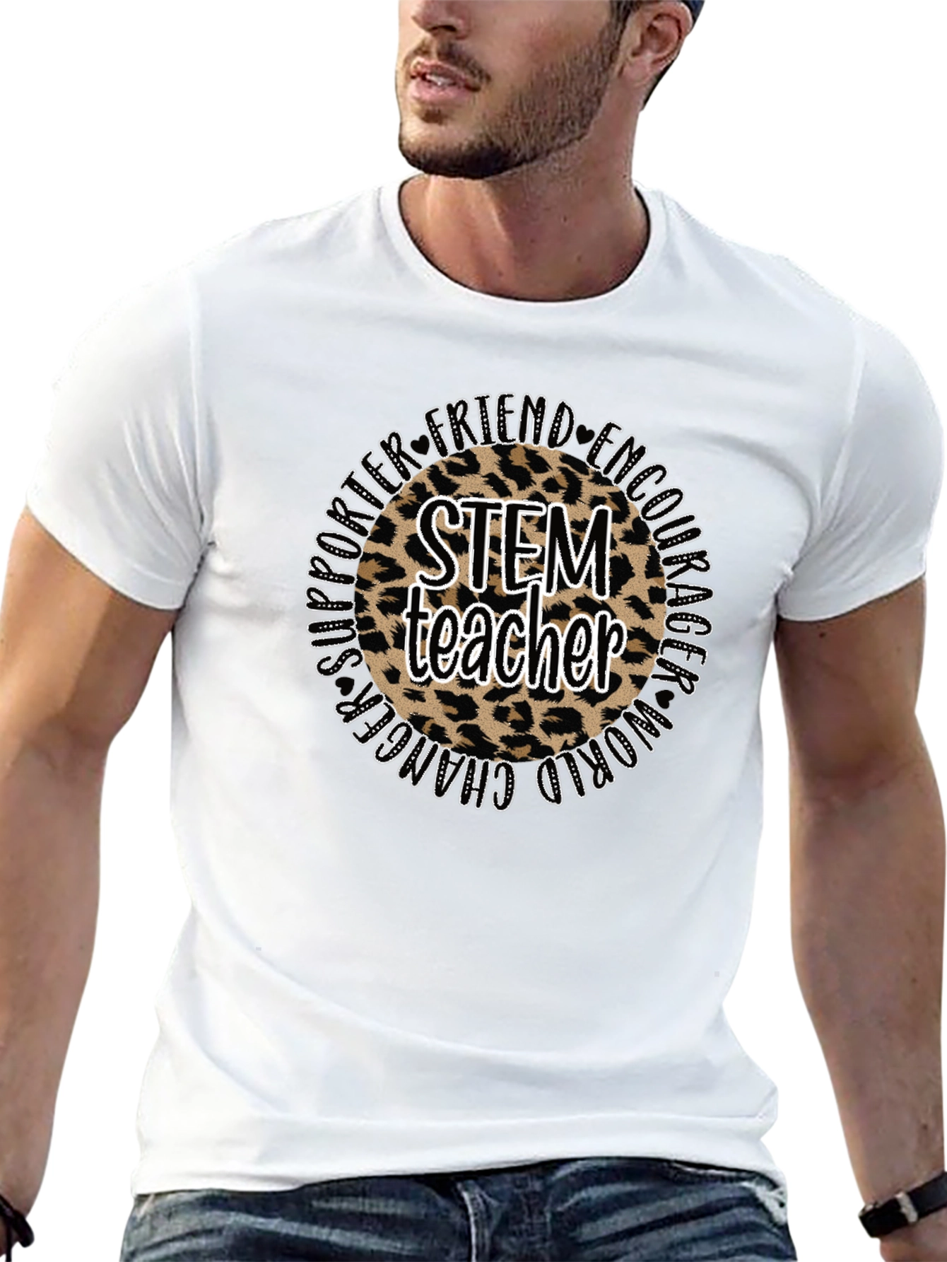 STEM Teacher Leopard Print T-Shirt
