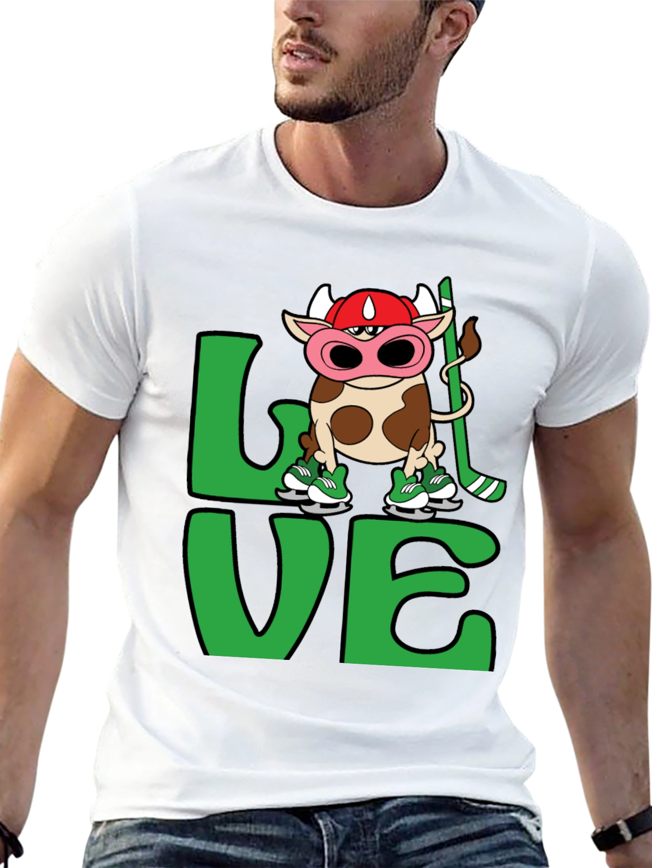 Cow Hockey T-Shirt - Love Hockey Design