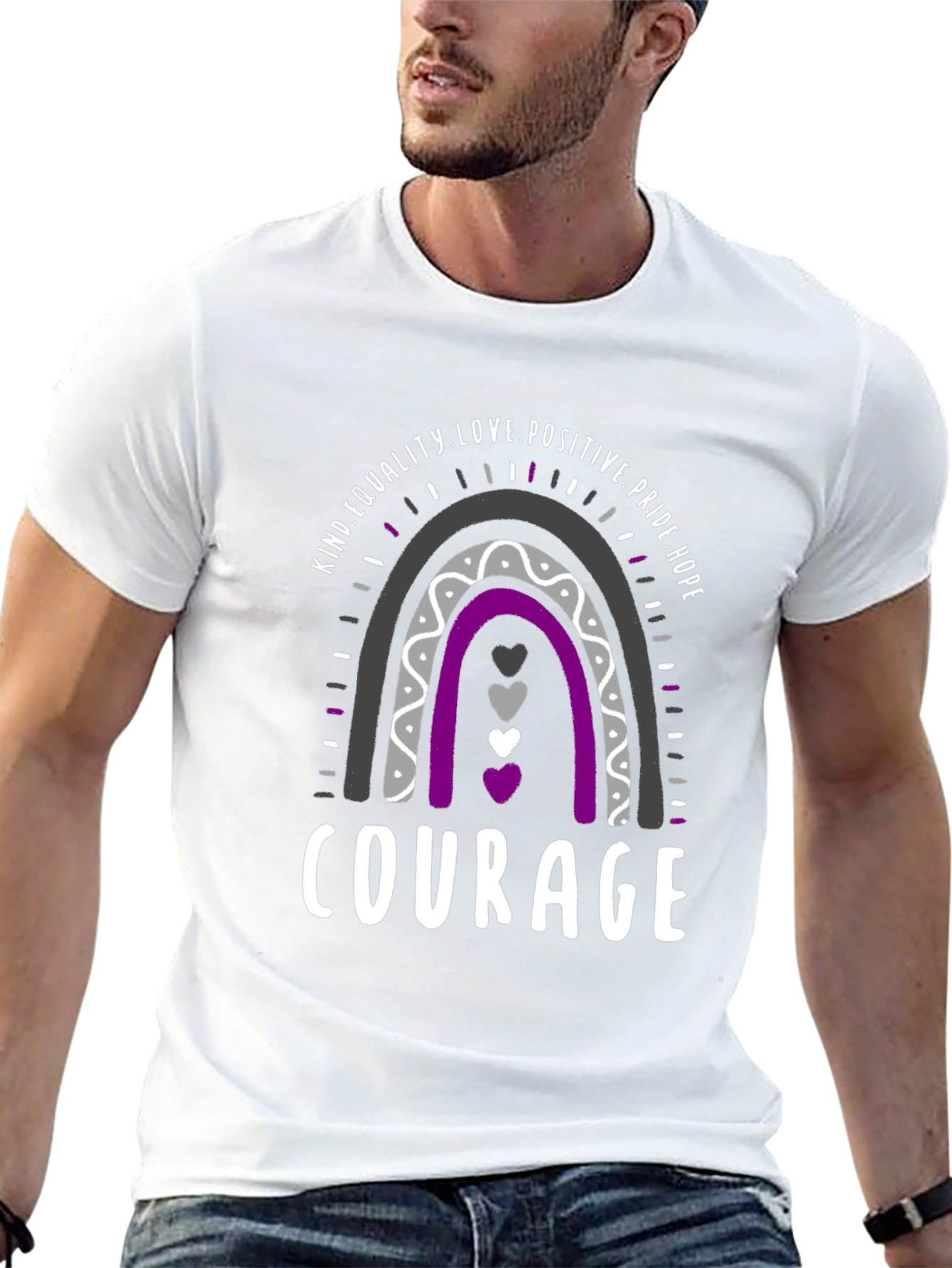 Asexual Pride Rainbow Courage T-Shirt