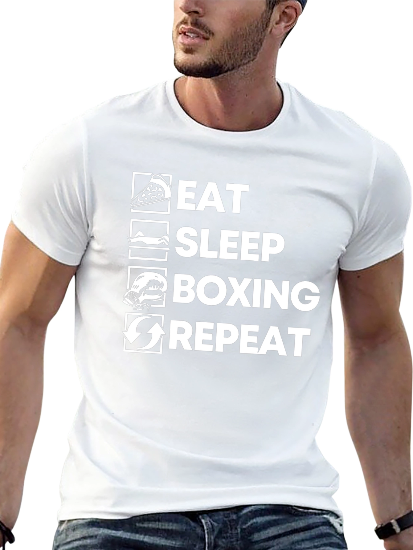Eat Sleep Boxing Repeat Black T-Shirt