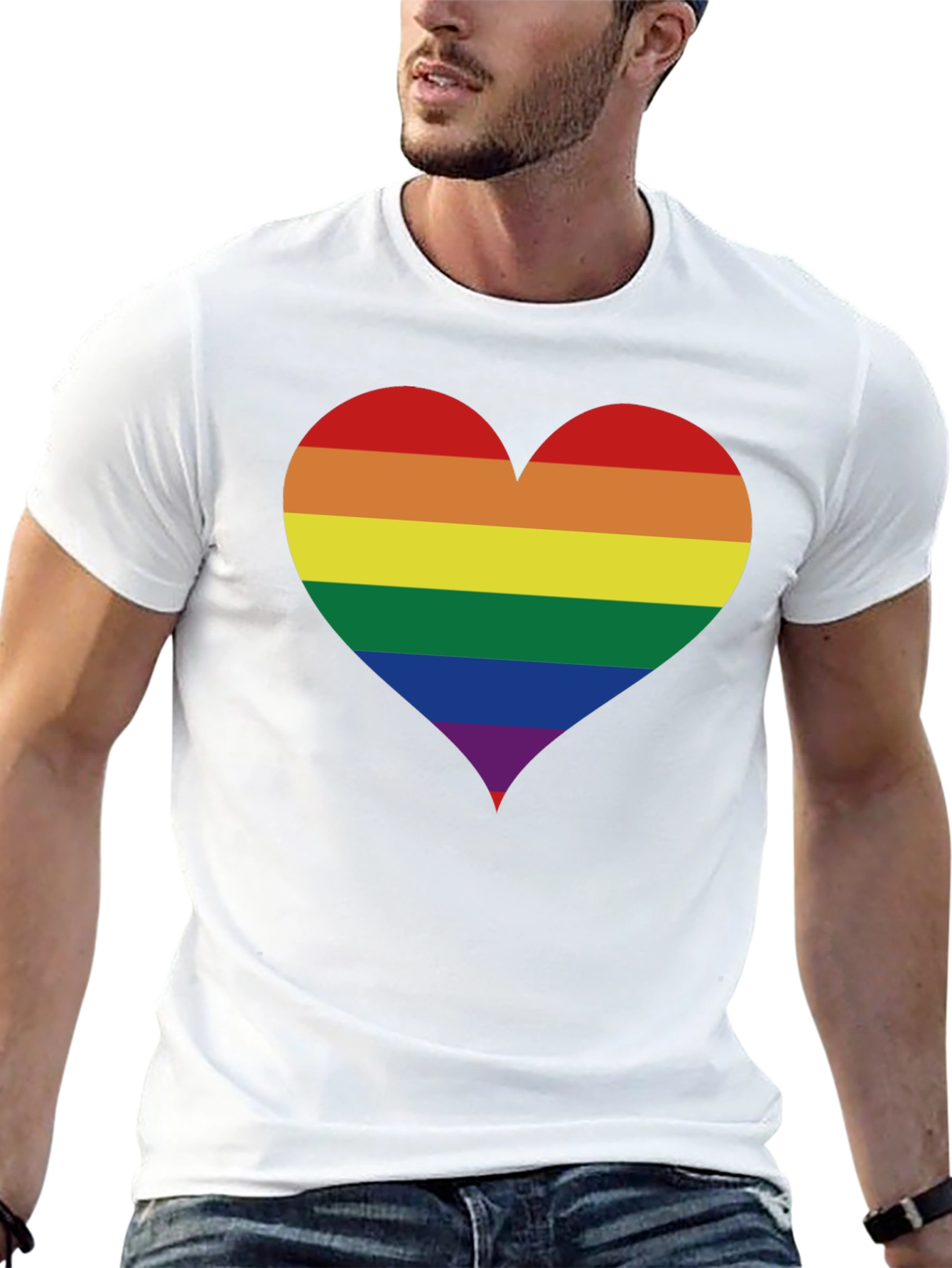 Rainbow Heart Pride T-Shirt - Soft Cotton Blend