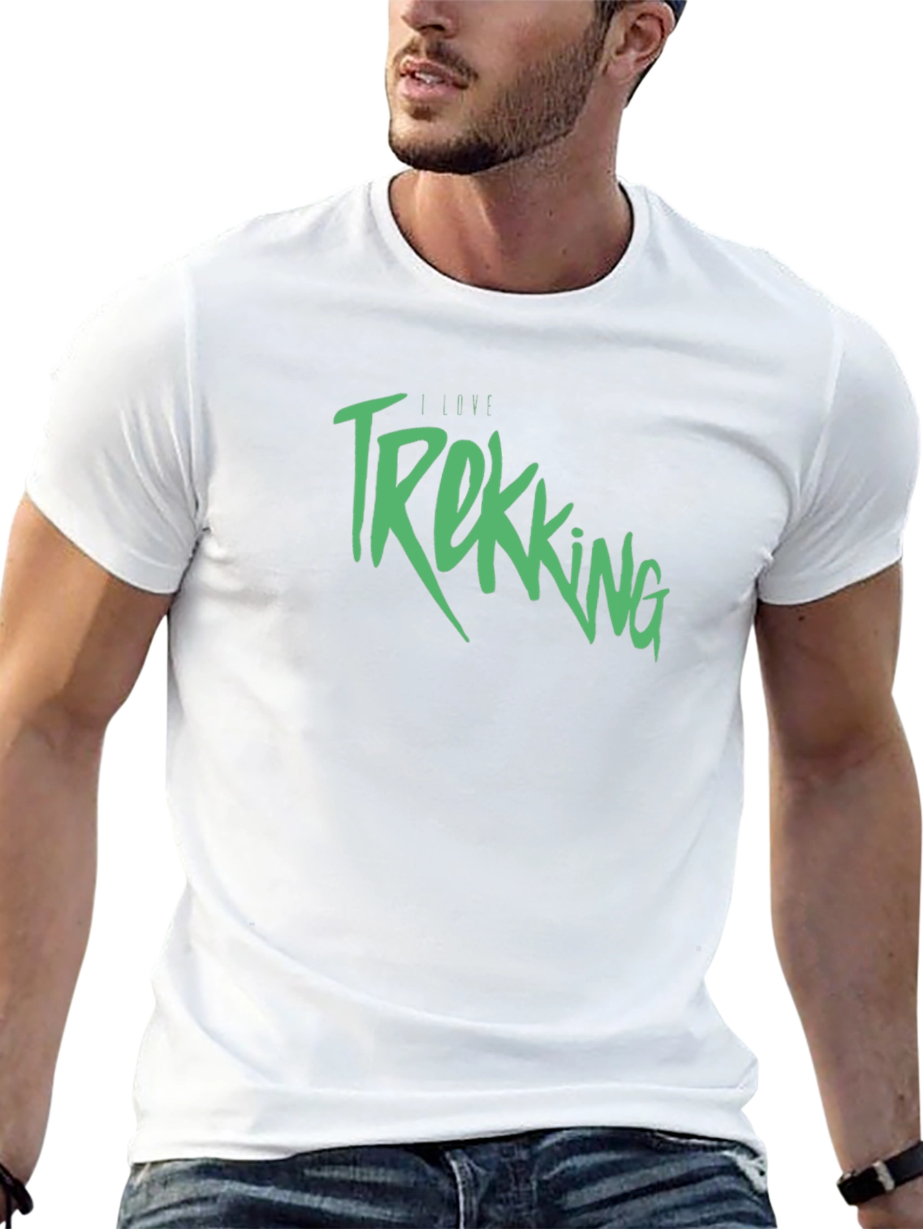 I Love Trekking Black T-Shirt - Outdoor Adventure