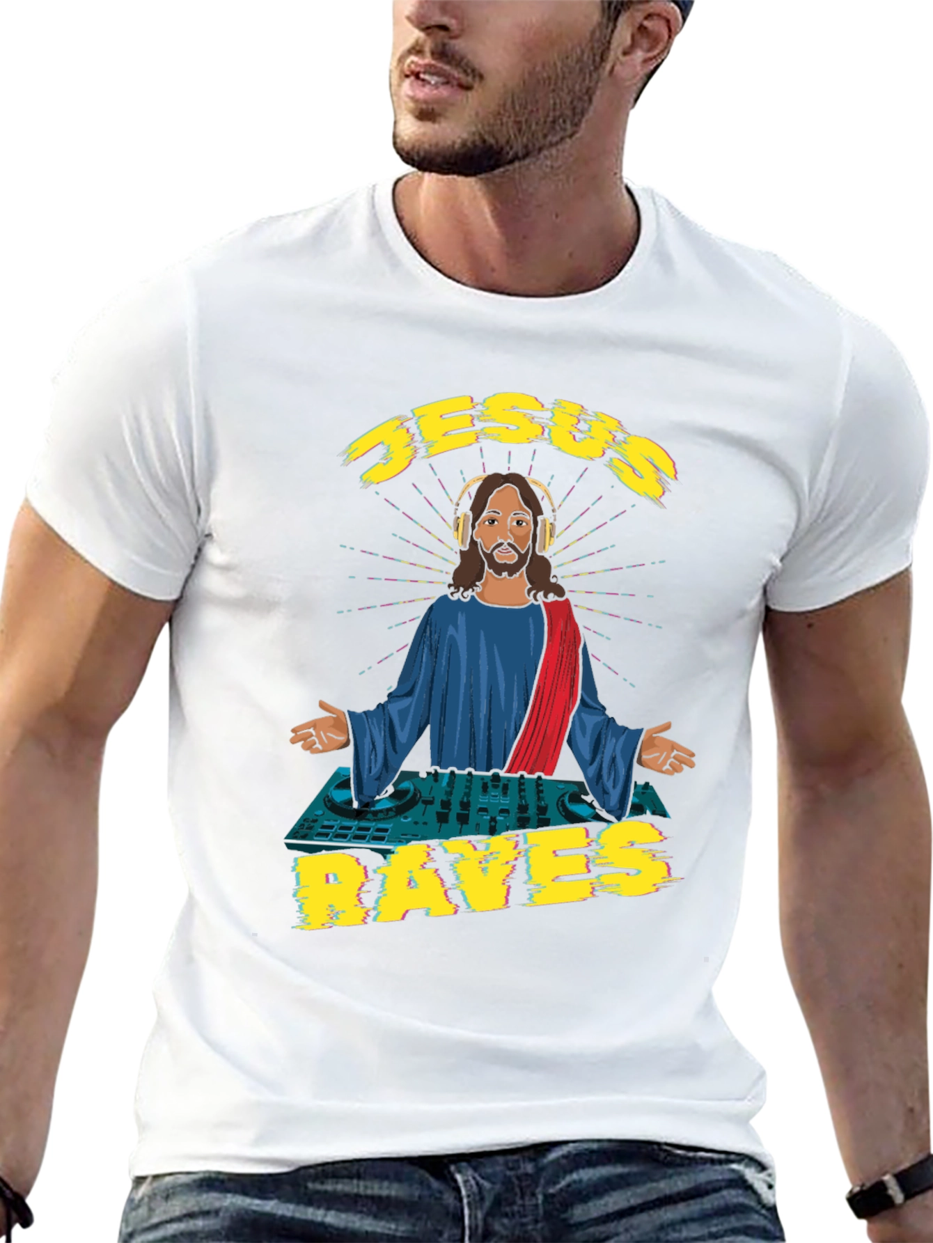 Jesus Raves Graphic T-Shirt