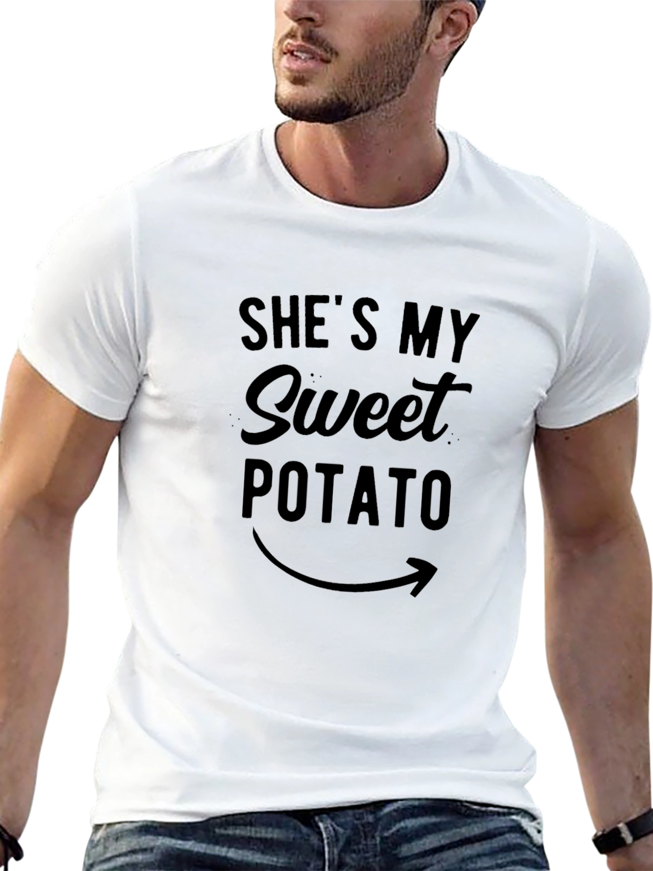 Shes My Sweet Potato Graphic T-Shirt - Black
