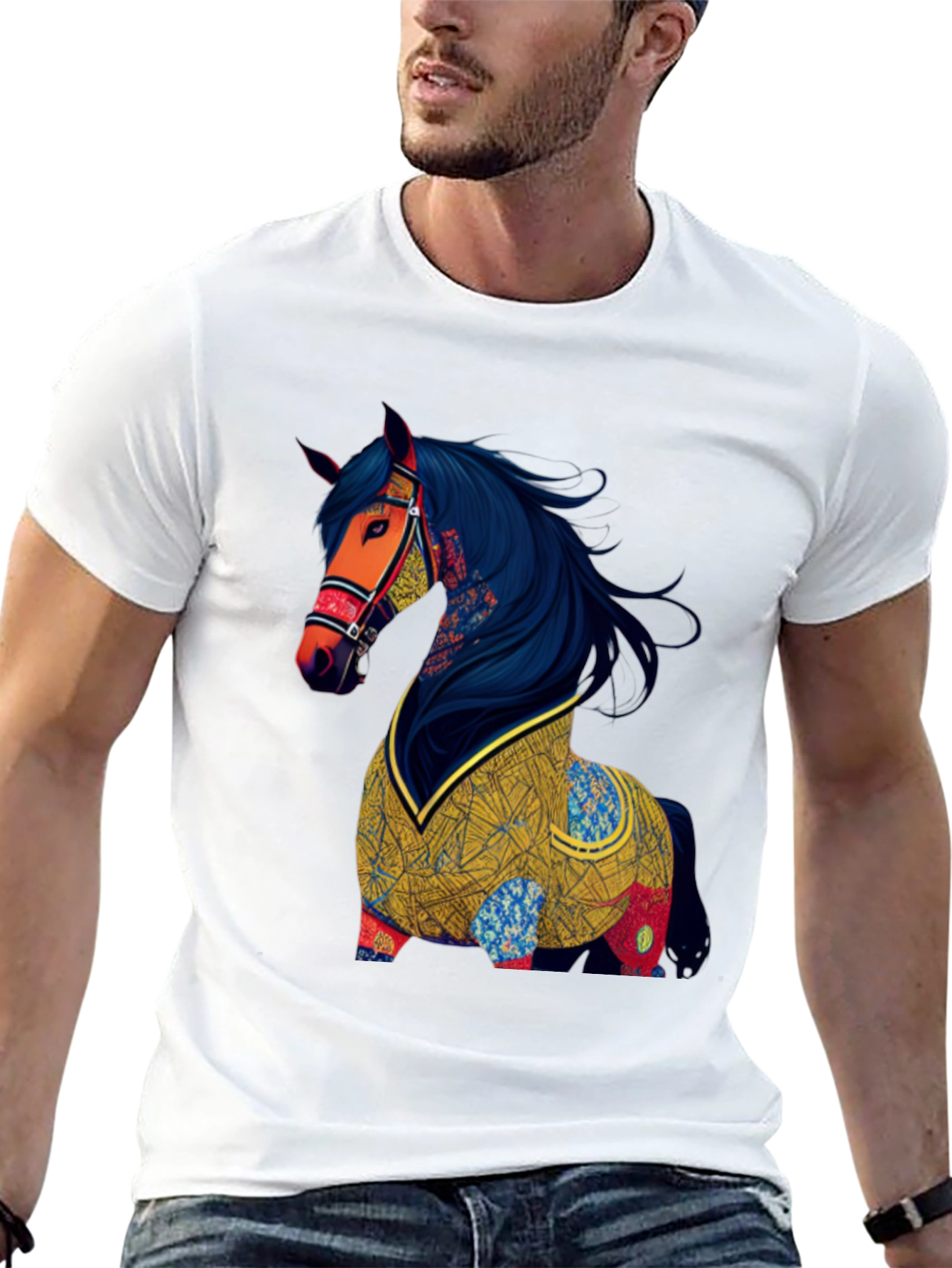 Artistic Horse Graphic T-Shirt
