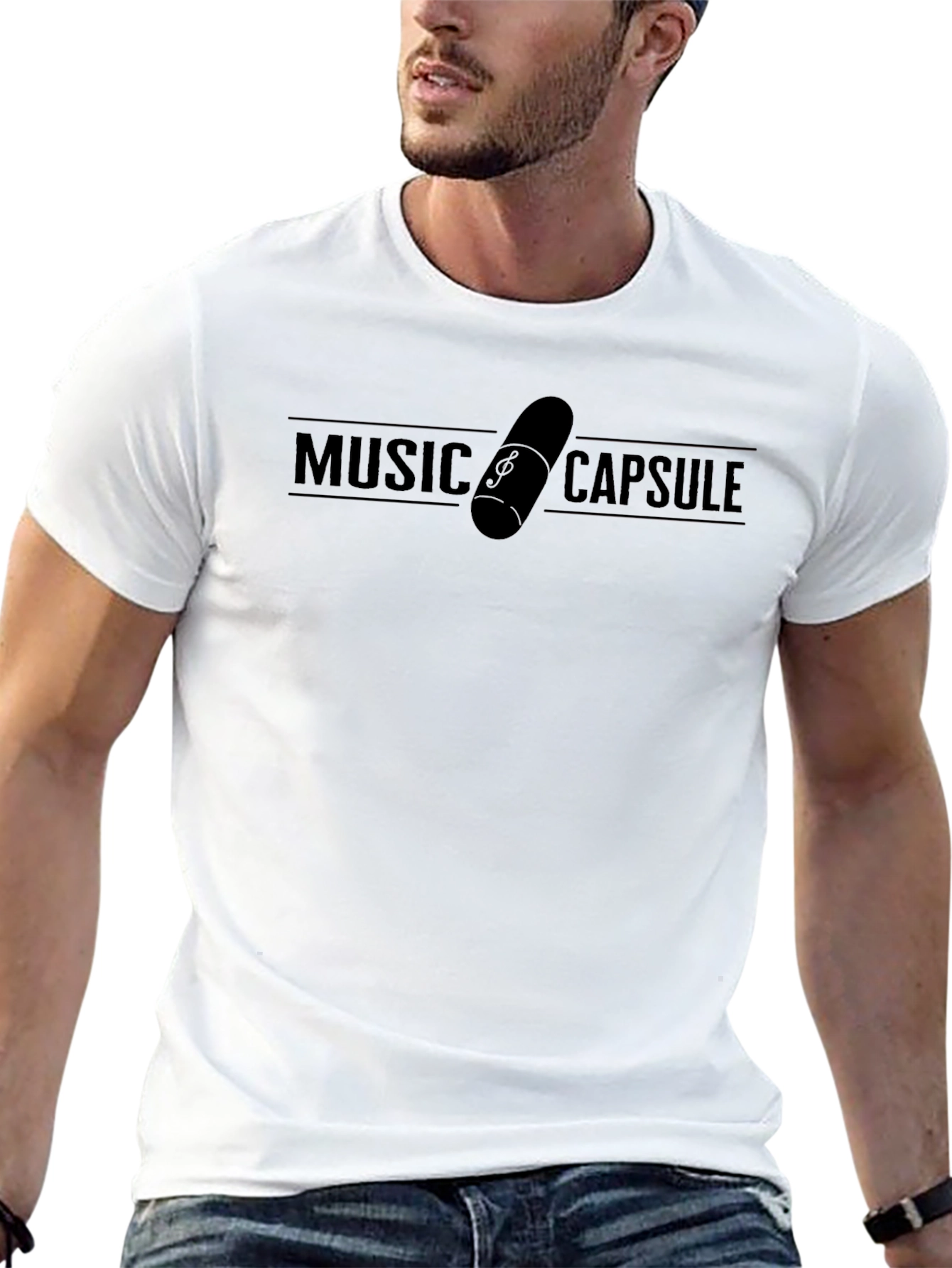 Music Capsule Black T-Shirt - Stylish Graphic Tee