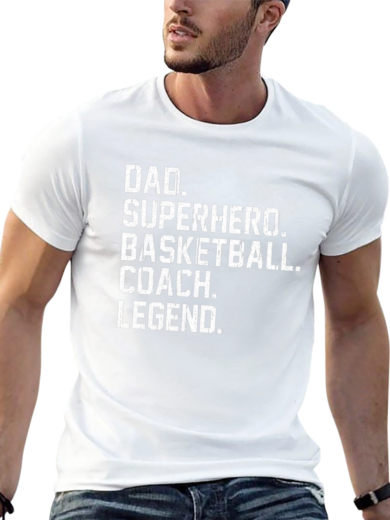 Dad Superhero Basketball Coach Legend T-Shirt