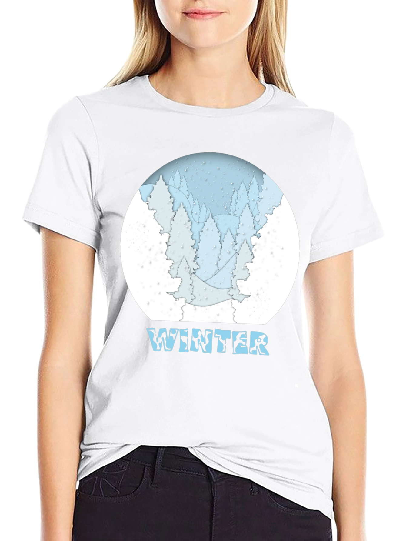 Winter Scene Graphic T-Shirt - Snow Forest Tee