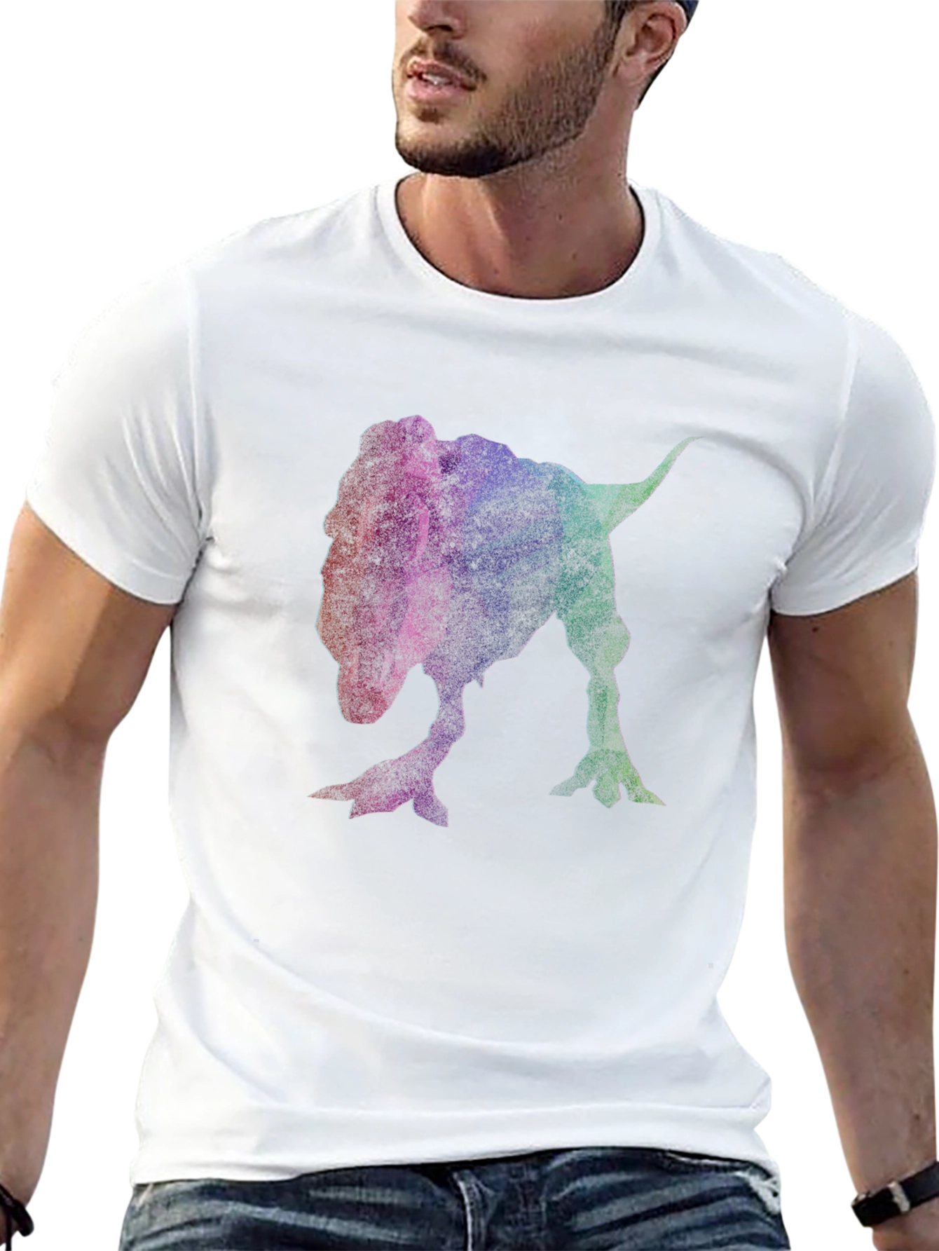 Dinosaur Graphic Print Crew Neck T-Shirt