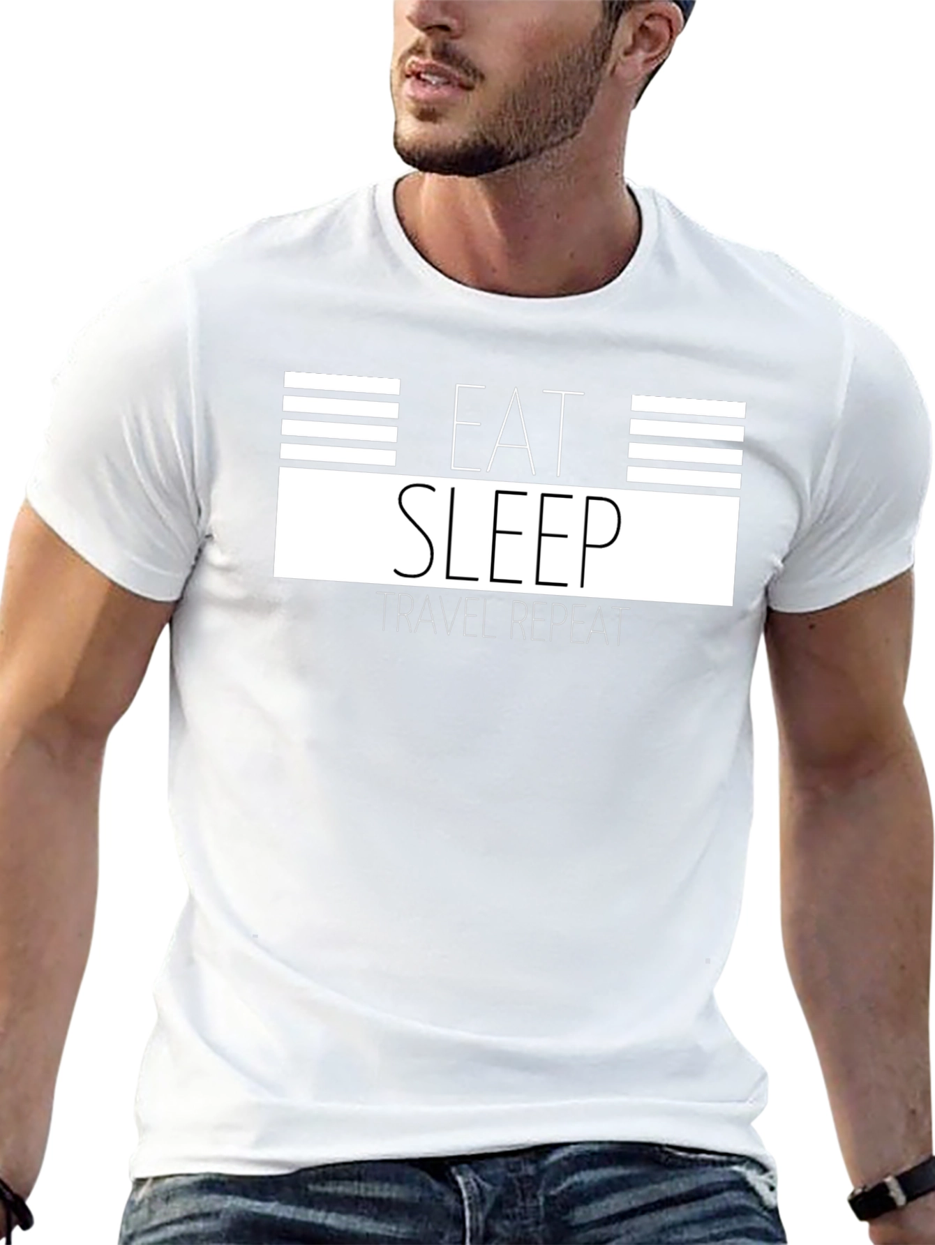 Eat Sleep Travel Repeat Graphic Tee