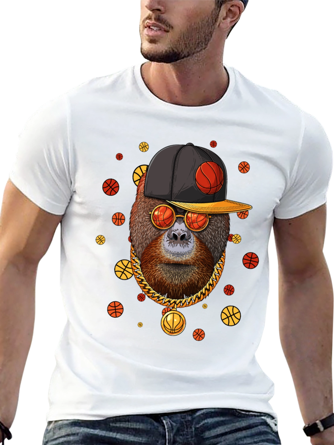 Cool Orangutan Basketball T-Shirt