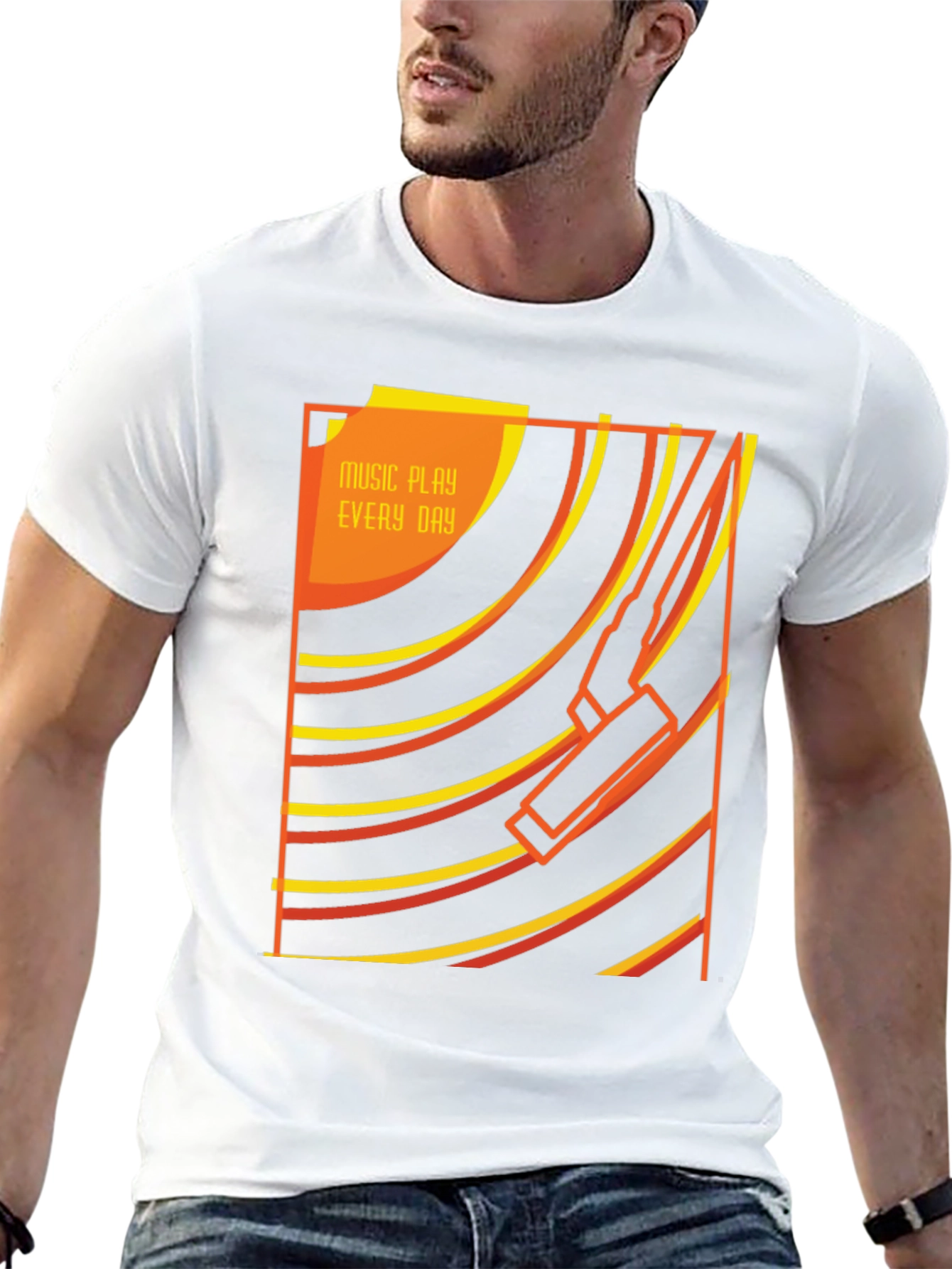 Retro Music Player Black T-Shirt