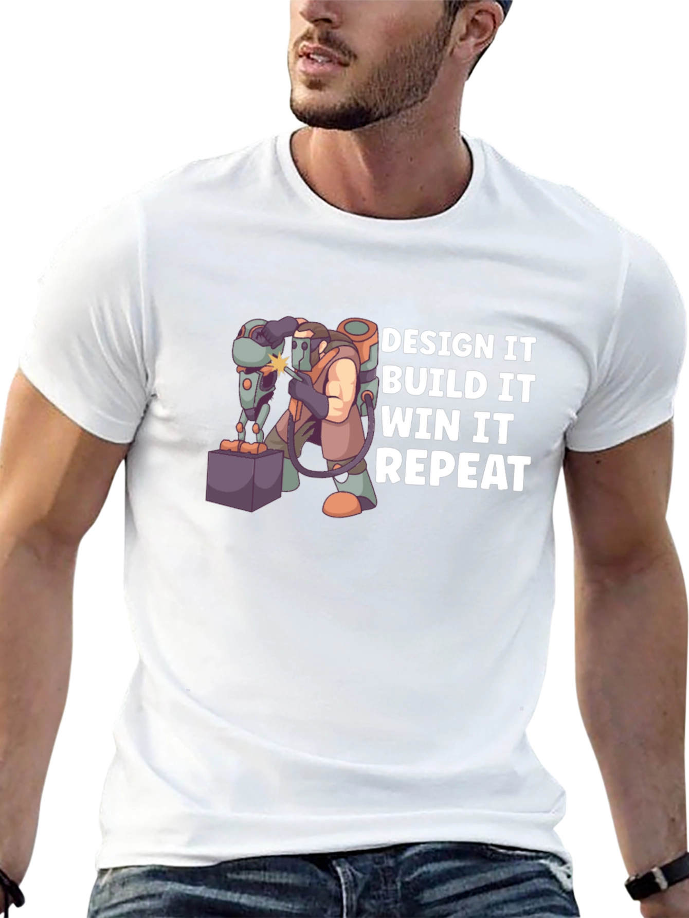 Design Build Win Repeat Black T-Shirt