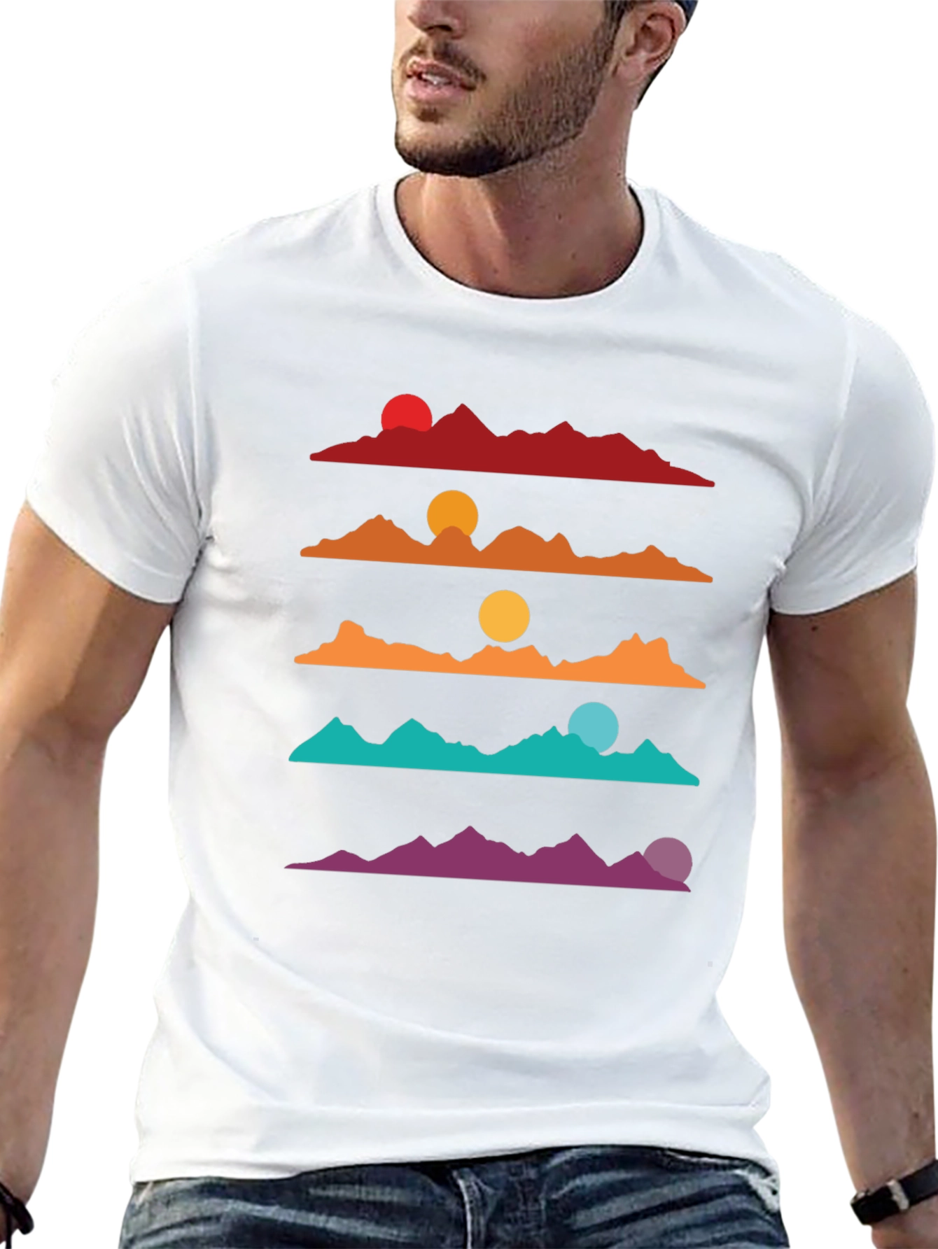 Retro Mountain Sunset T-Shirt