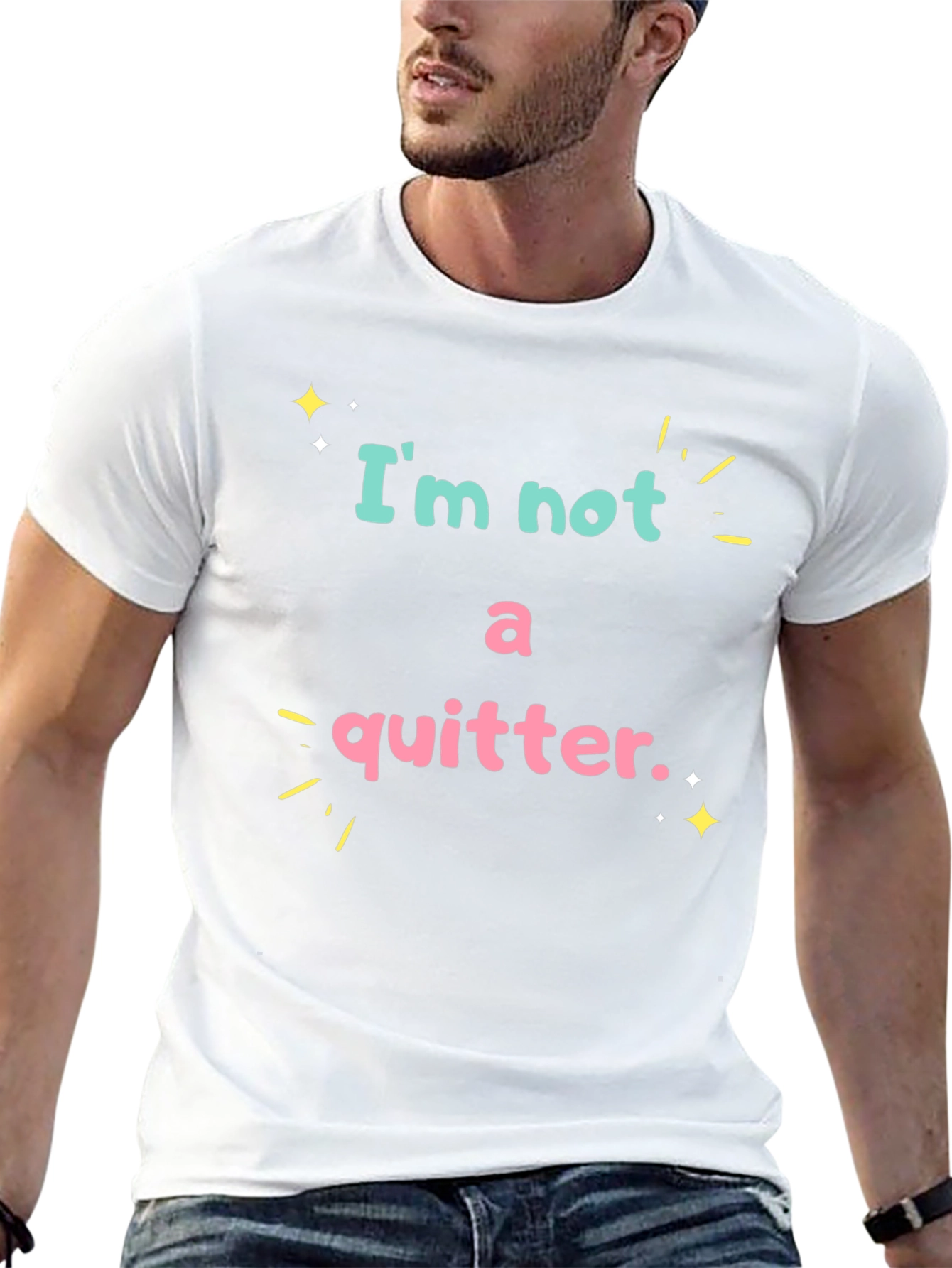 Im Not A Quitter Black Graphic T-Shirt