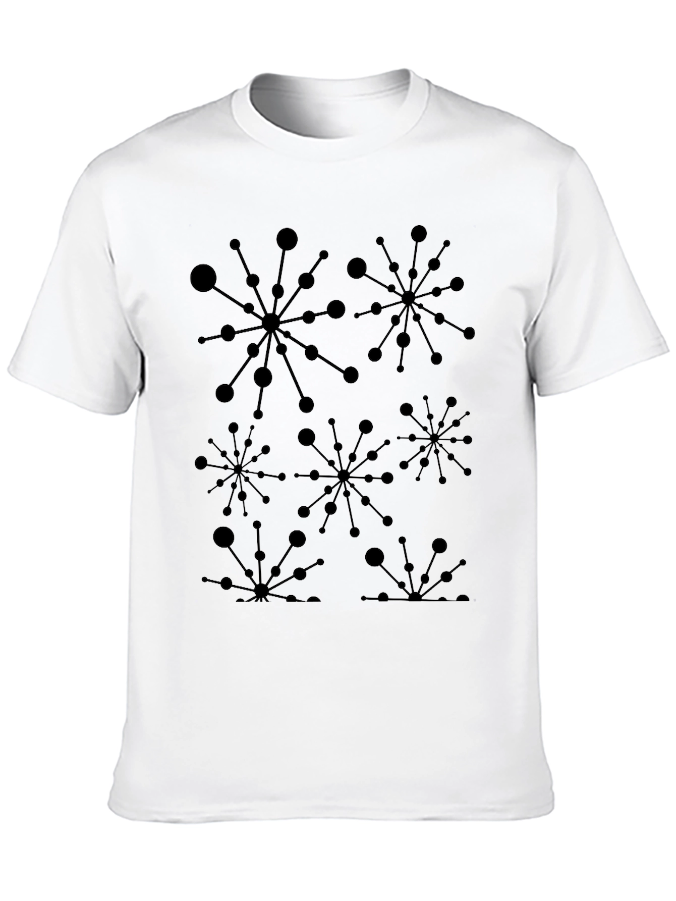 Retro Atomic Starburst Black Graphic Tee