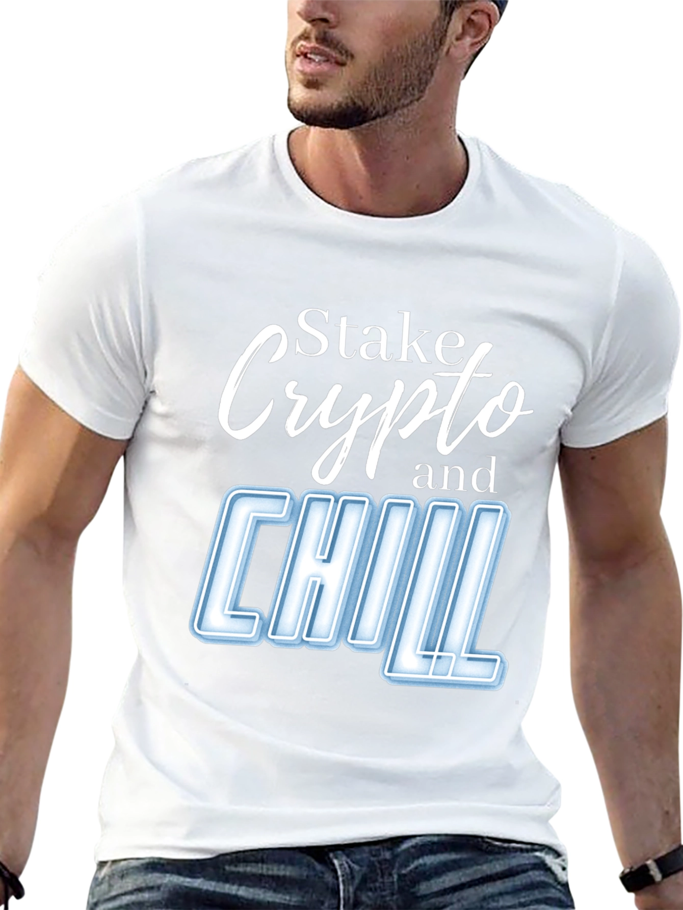 Stake Crypto and Chill Graphic Tee - Black