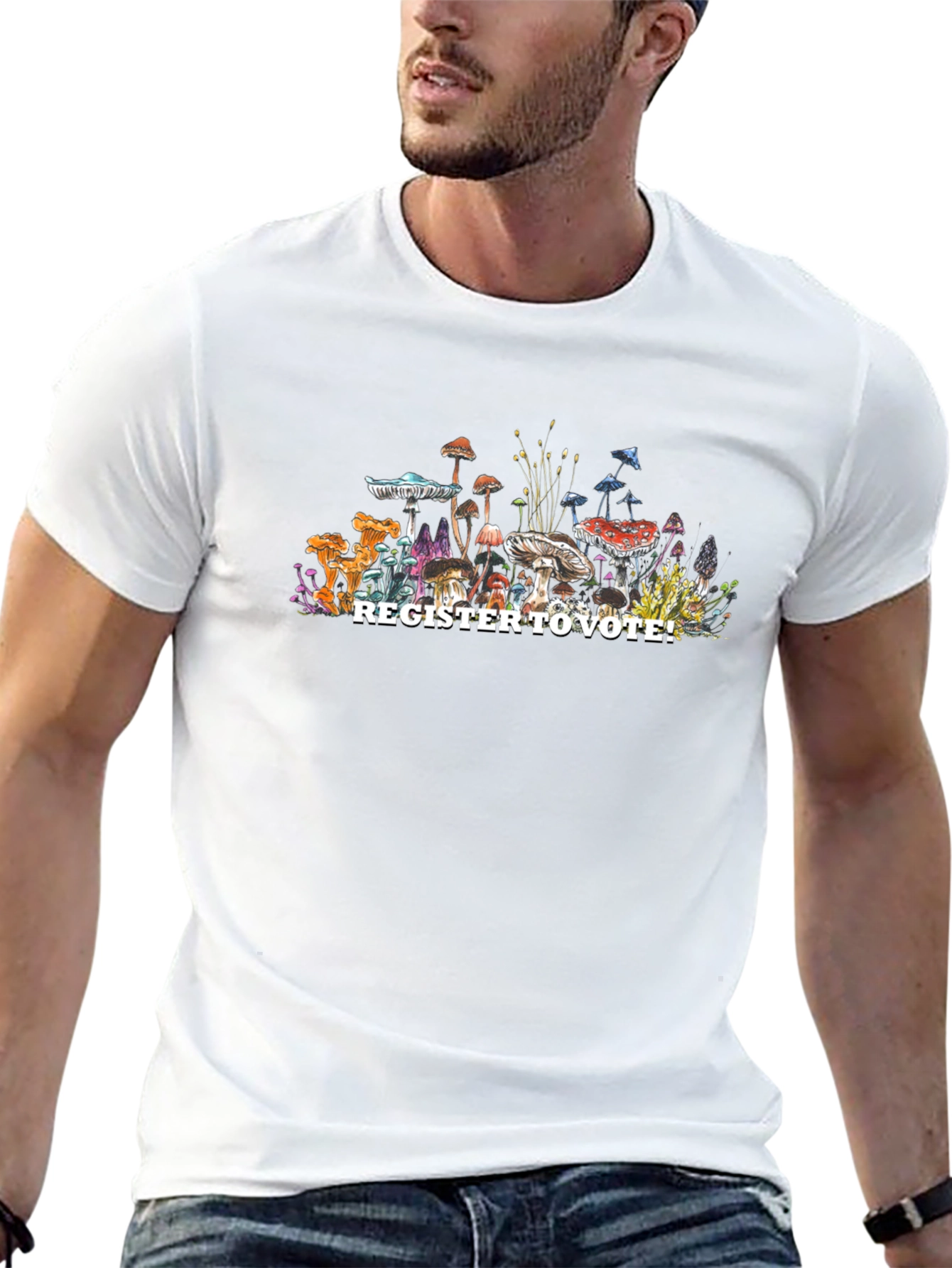 Register to Vote Mushroom Graphic T-Shirt