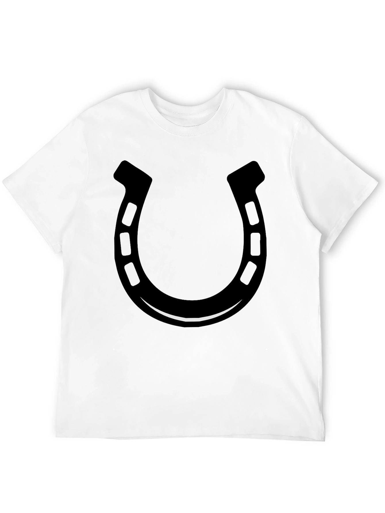 Lucky Horseshoe Graphic Tee - Black Cotton T-Shirt