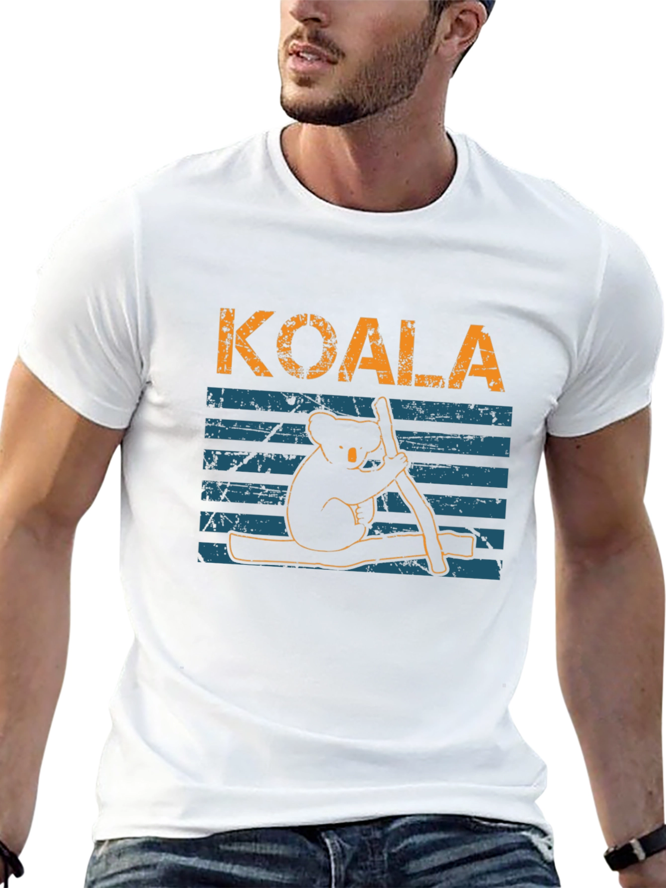 Koala Graphic Print Black T-Shirt