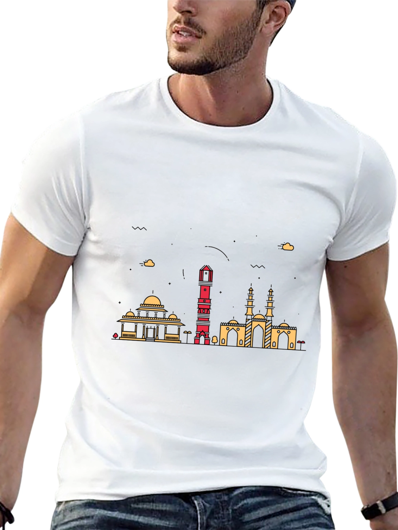 Urban Skyline Graphic Tee - Mens Black T-Shirt