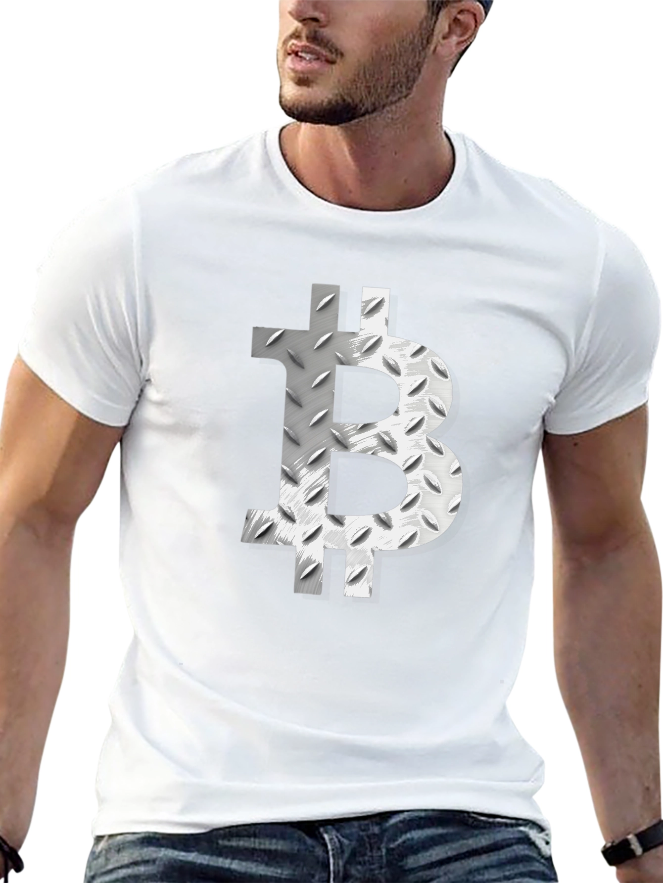 Bitcoin Metal Plate Graphic Tee