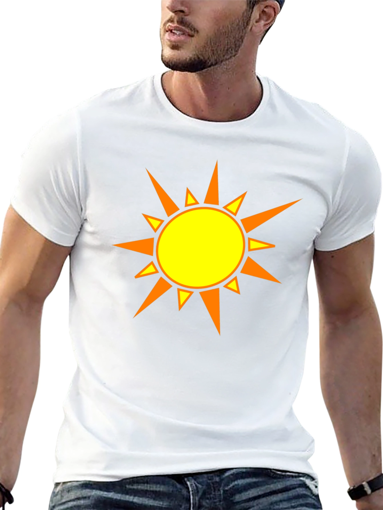 Sunny Day Graphic Tee - Black Cotton T-Shirt