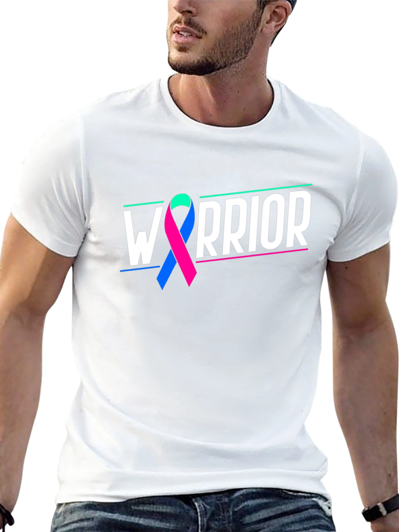 Warrior Ribbon Graphic Tee - Black Unisex
