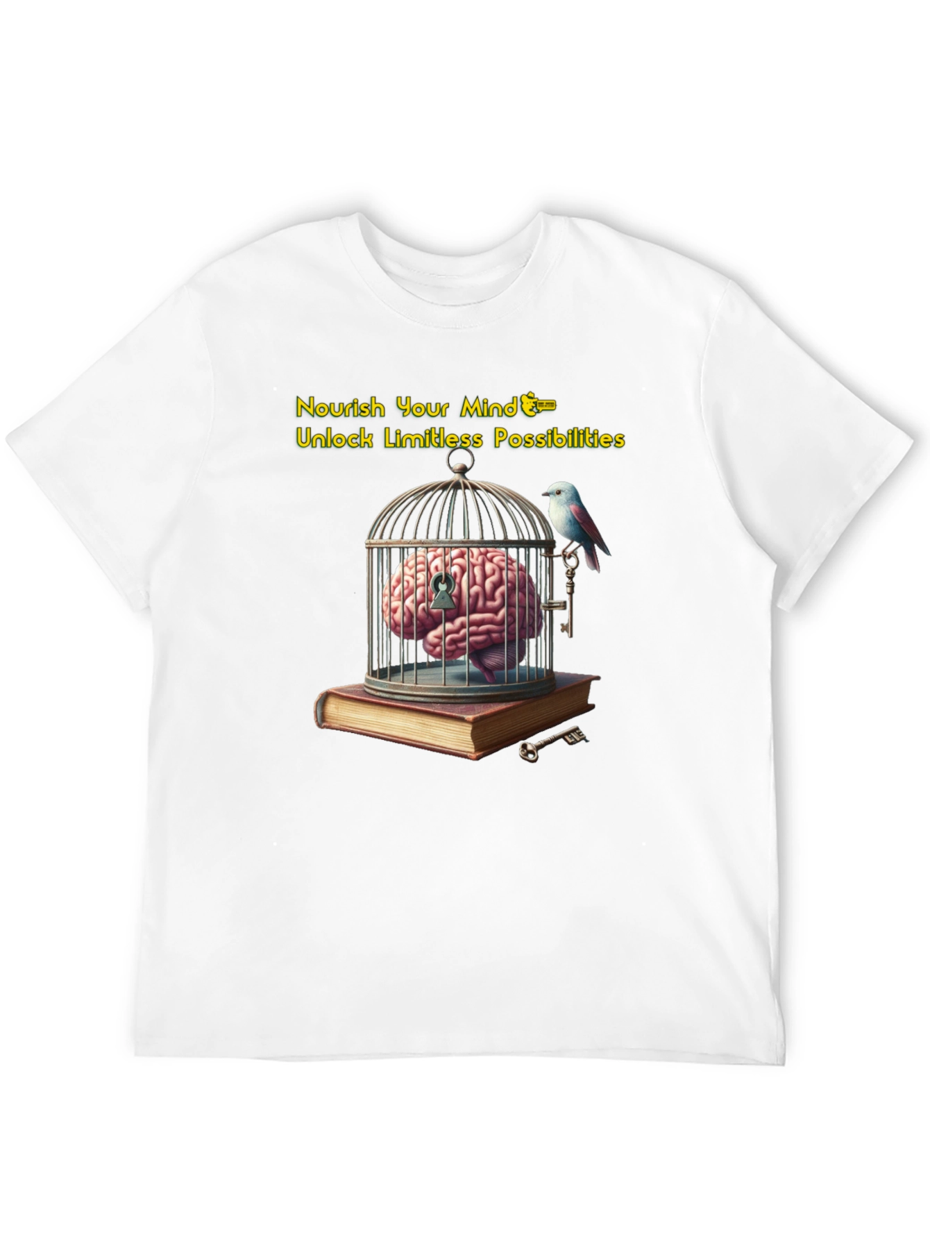 Unlock Your Potential: Brain & Birdcage Graphic Tee