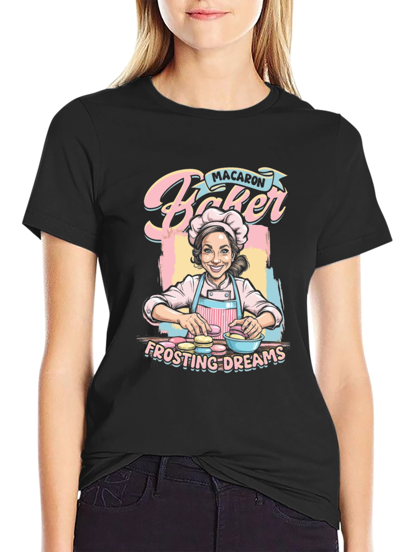 Macaron Baker T-Shirt - Frosting Dreams Graphic Tee