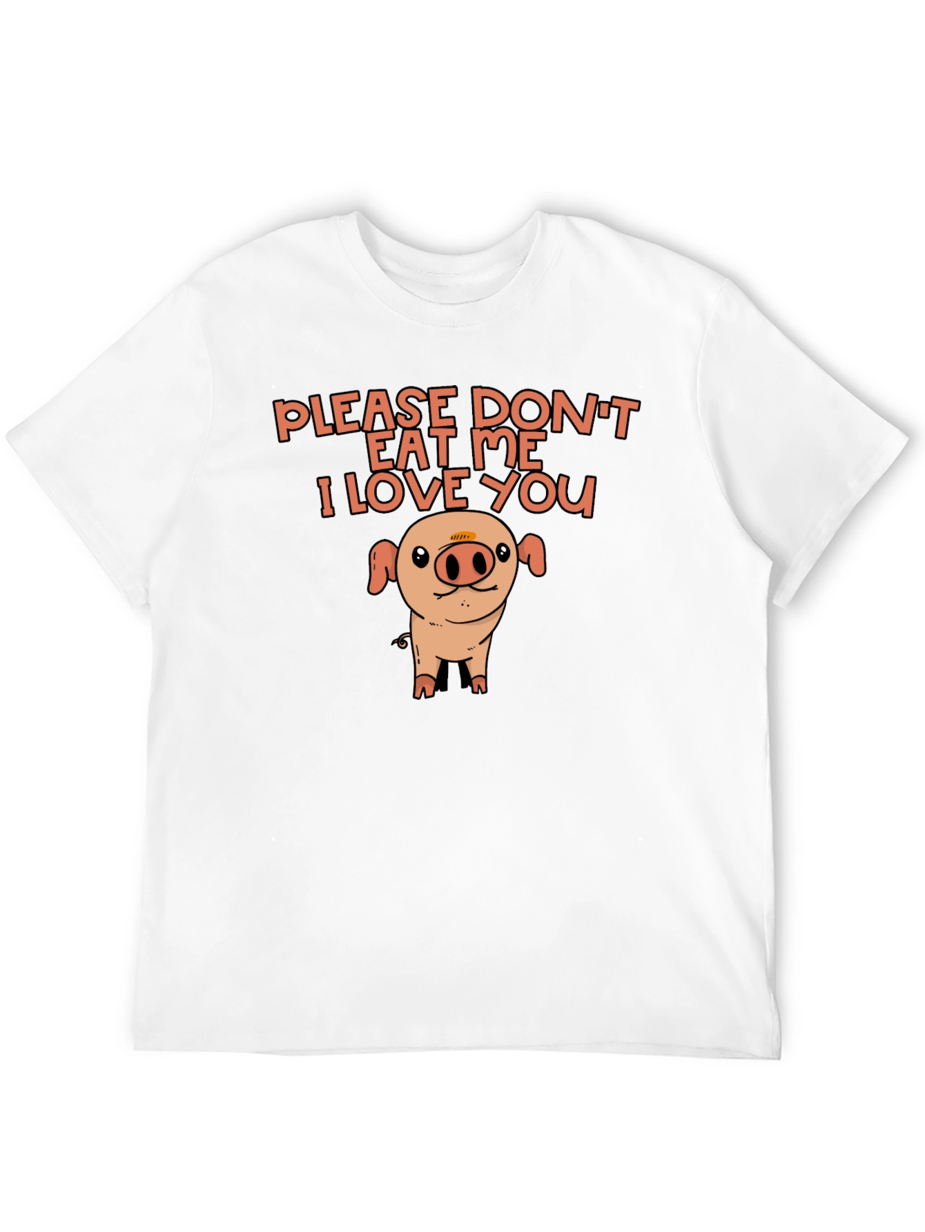 Cute Pig Black T-Shirt: Please Dont Eat Me