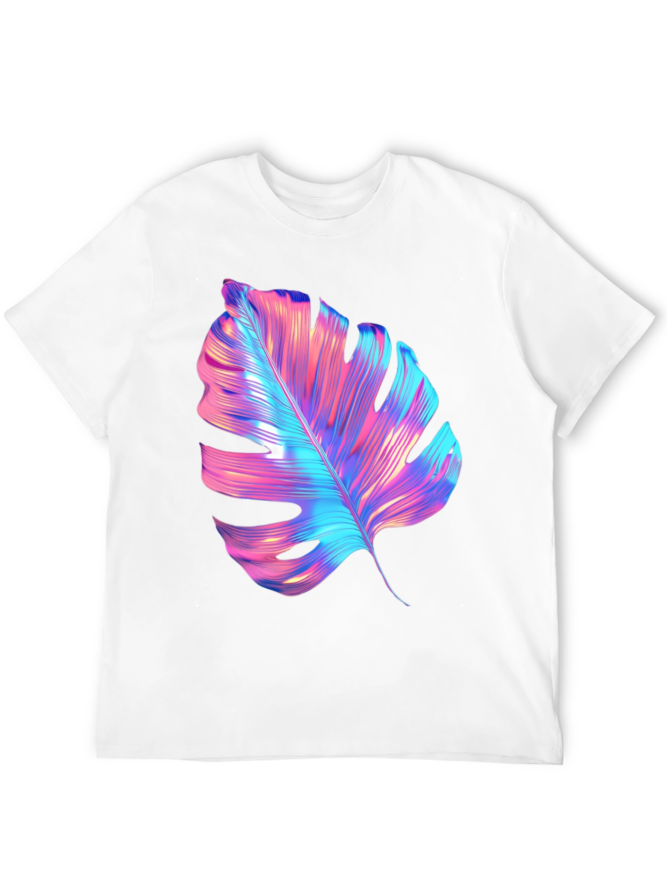 Neon Monstera Leaf Graphic Tee