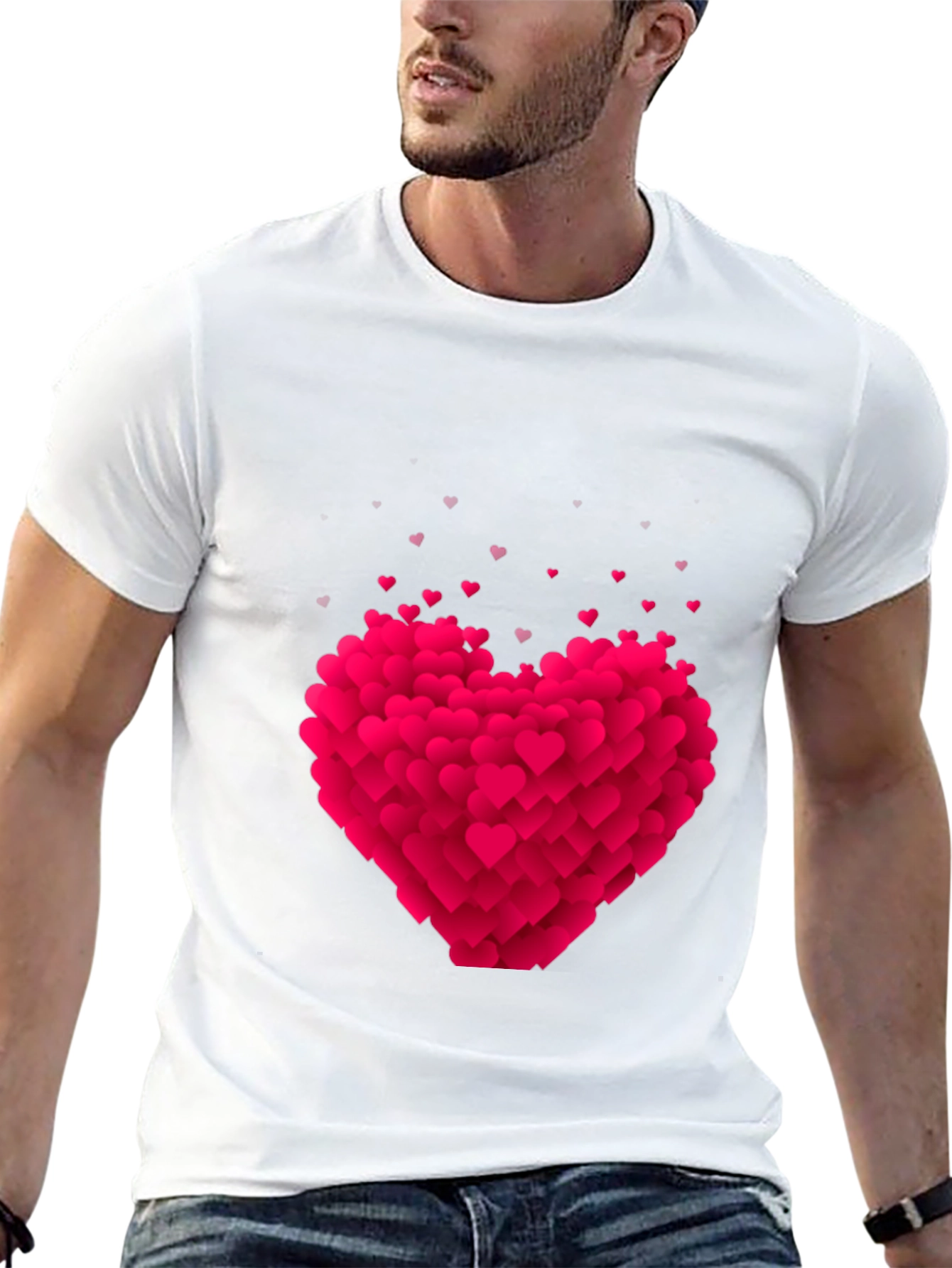 Heart Burst Graphic Tee - Black Cotton Blend