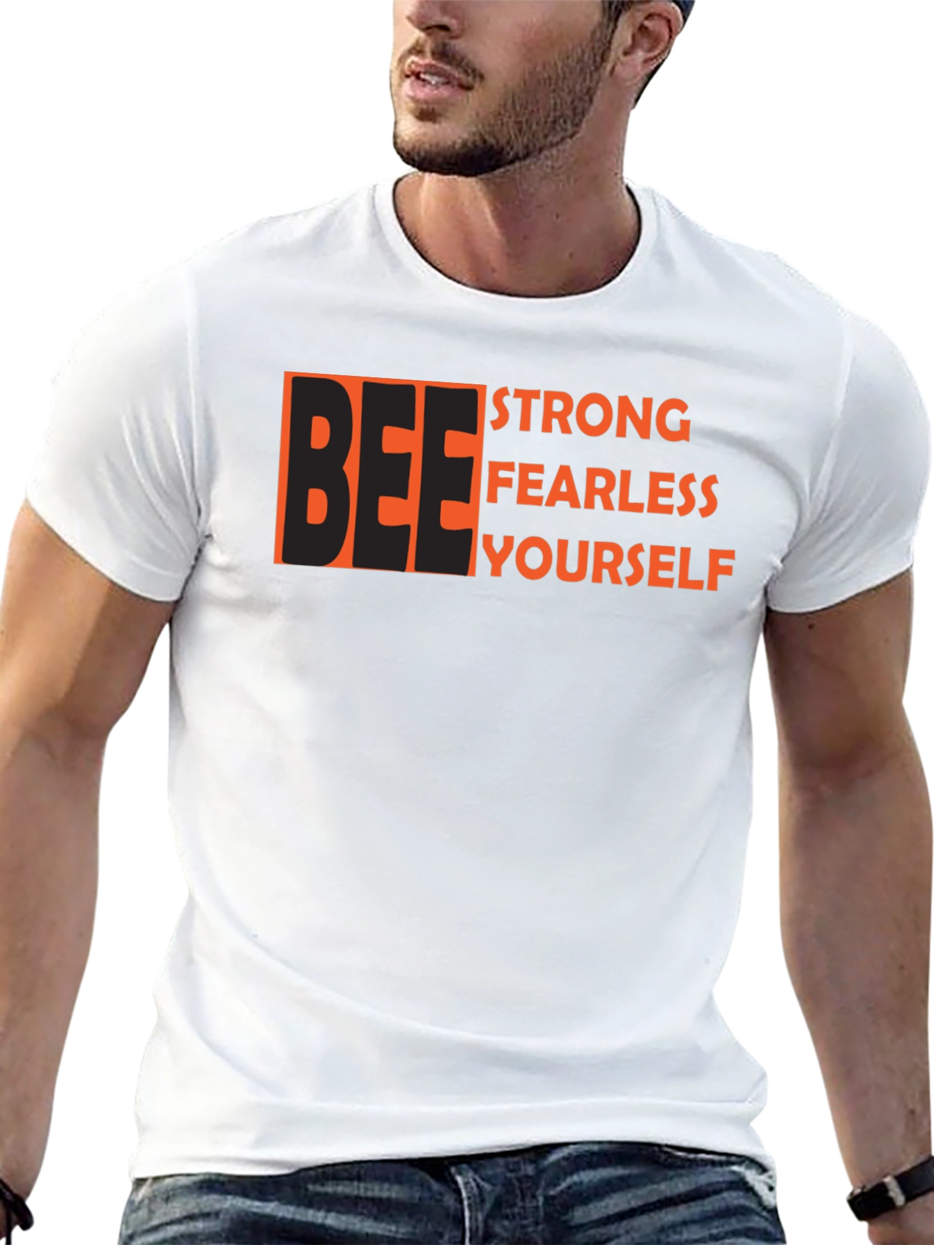 Be Strong Fearless Yourself Black Graphic Tee