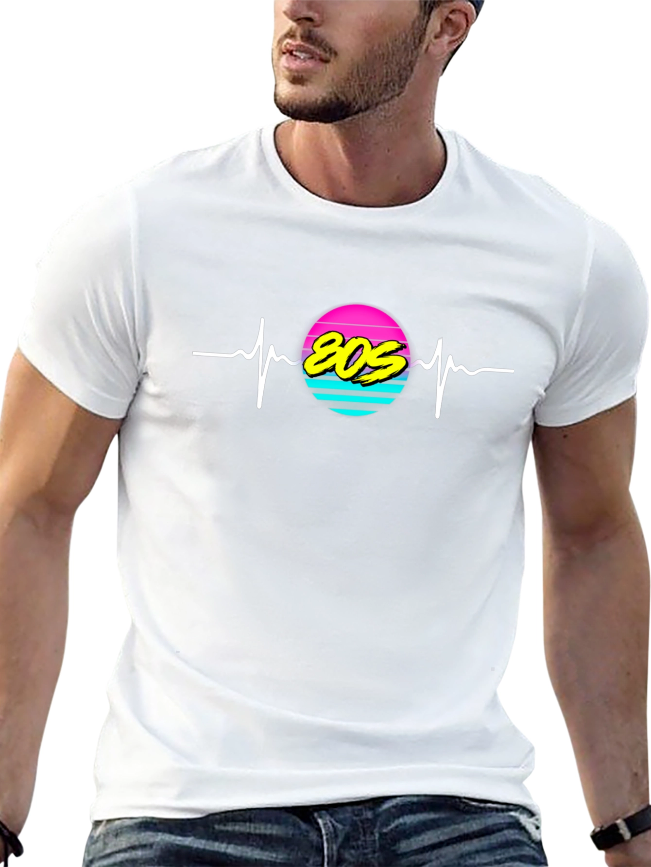 Retro 80s Heartbeat T-Shirt - Classic Throwback Style