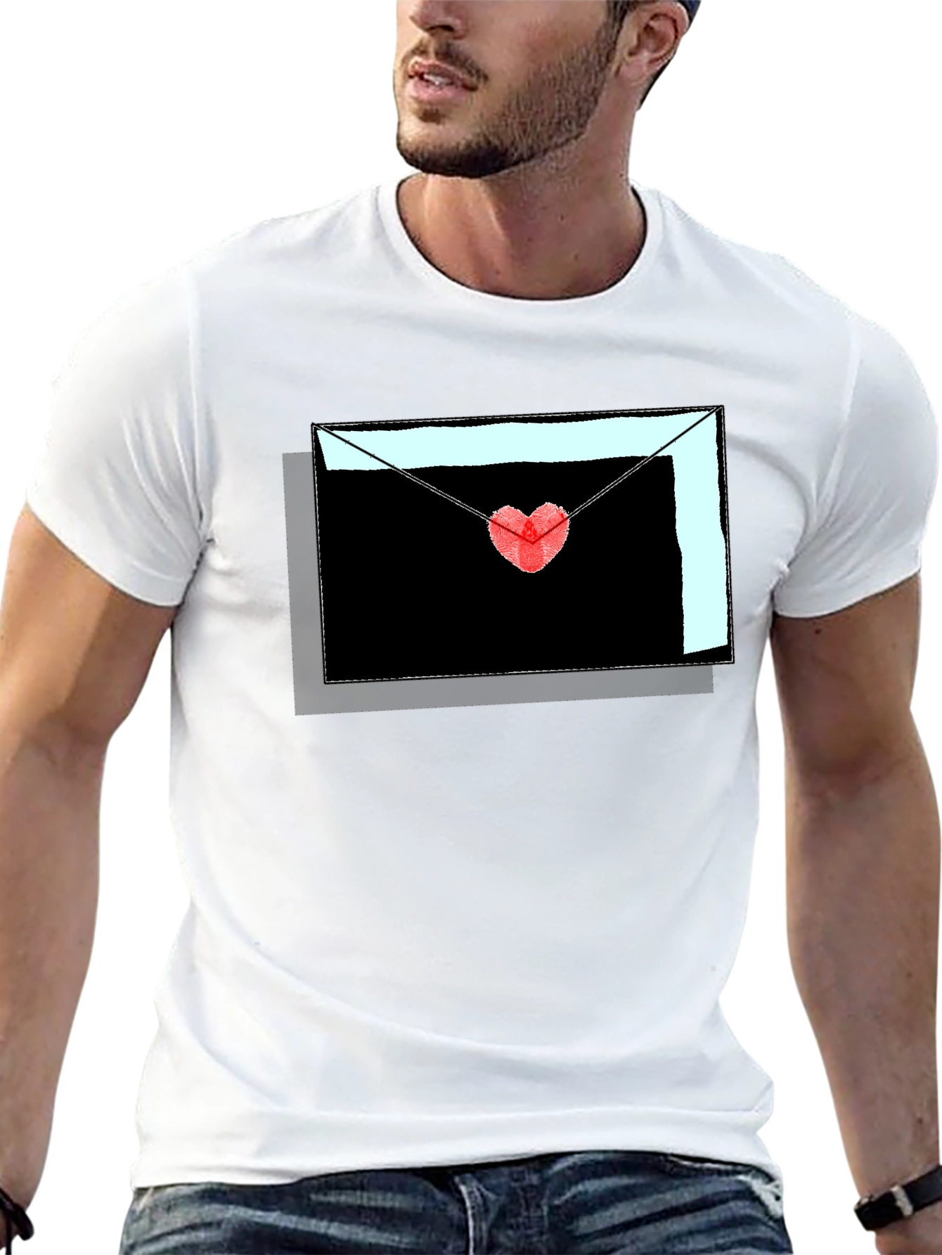 Heartfelt Love Letter Graphic Tee - Stylish Mens Shirt
