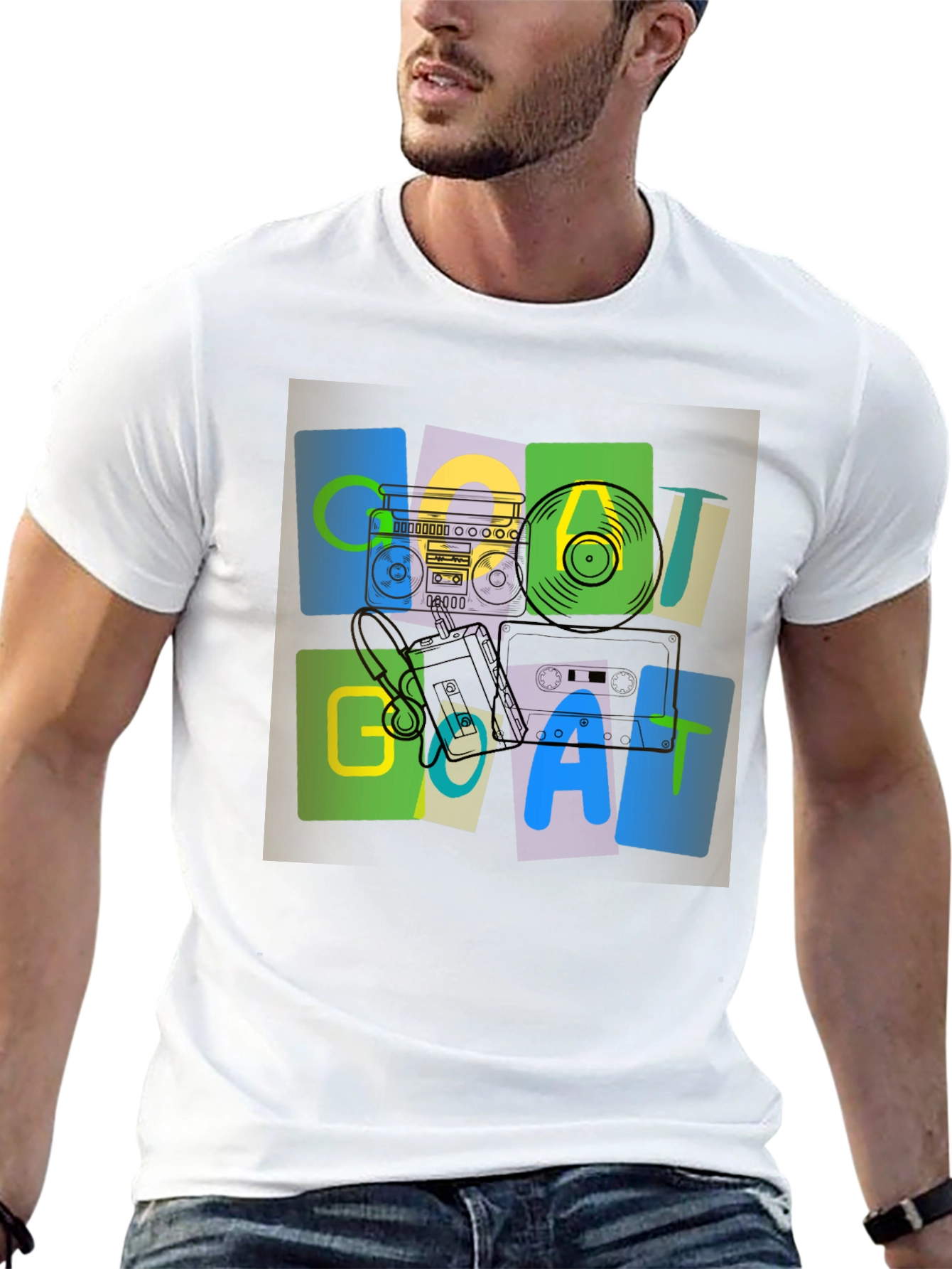 Retro GOAT Music Graphic T-Shirt