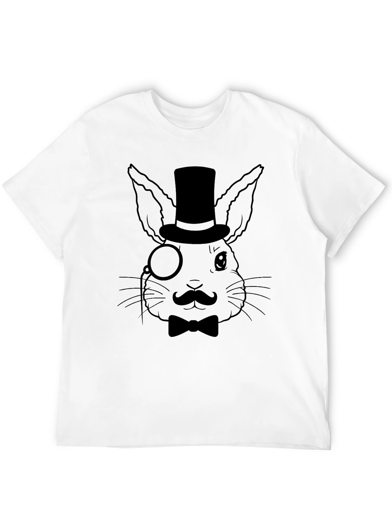 Dapper Rabbit Tee - Top Hat Monocle Bowtie Design