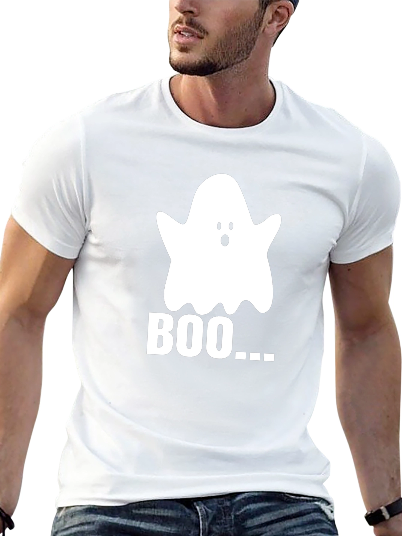 Boo Ghost Graphic Tee - Halloween Shirt