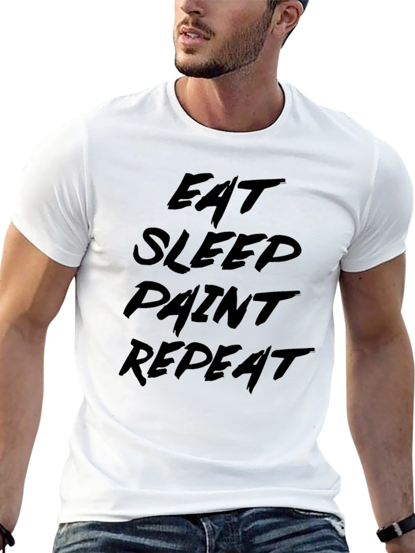 Eat Sleep Paint Repeat Black T-Shirt